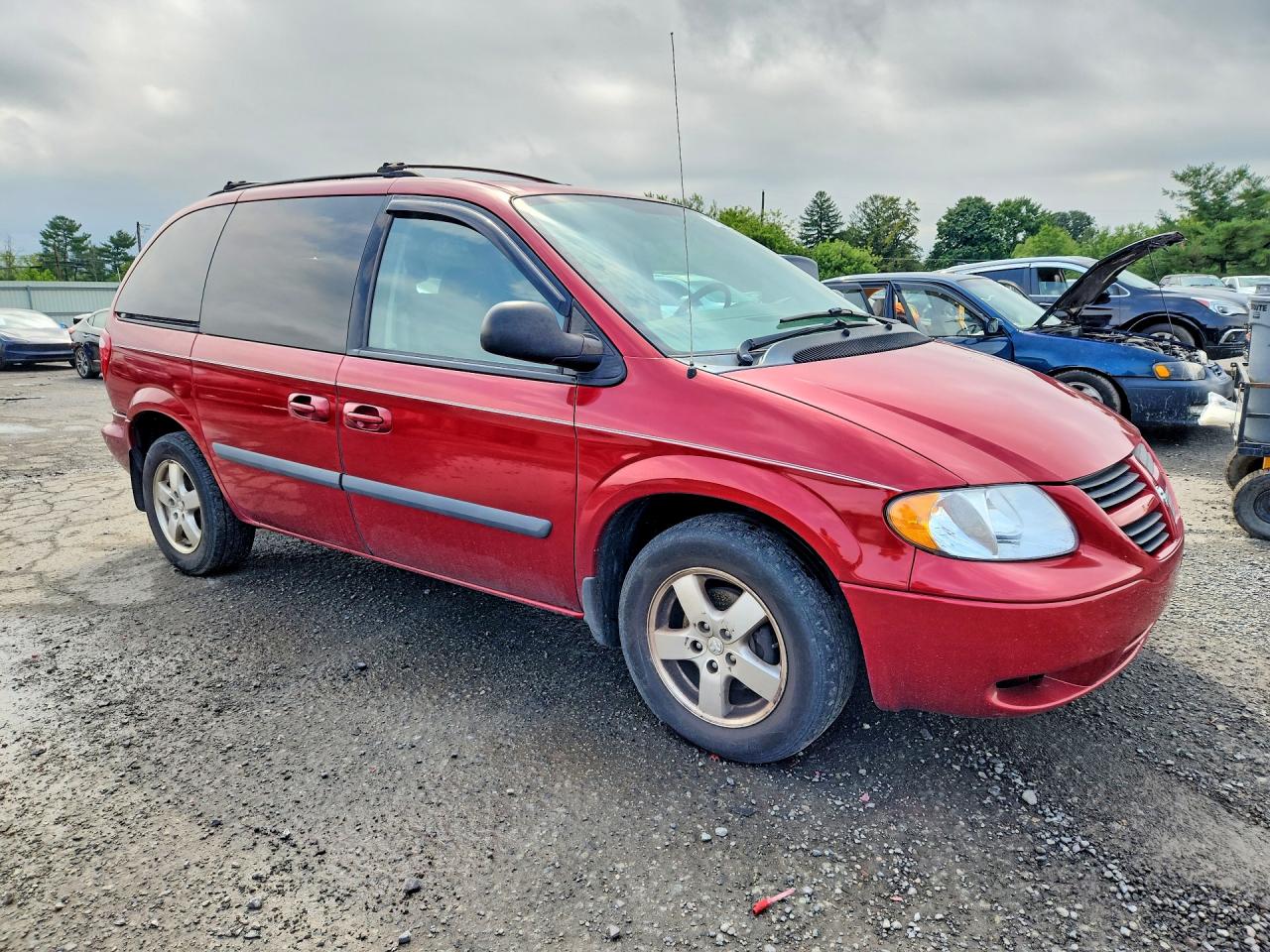 2007 Dodge Caravan Sxt Red vin: 1D4GP45R47B100144