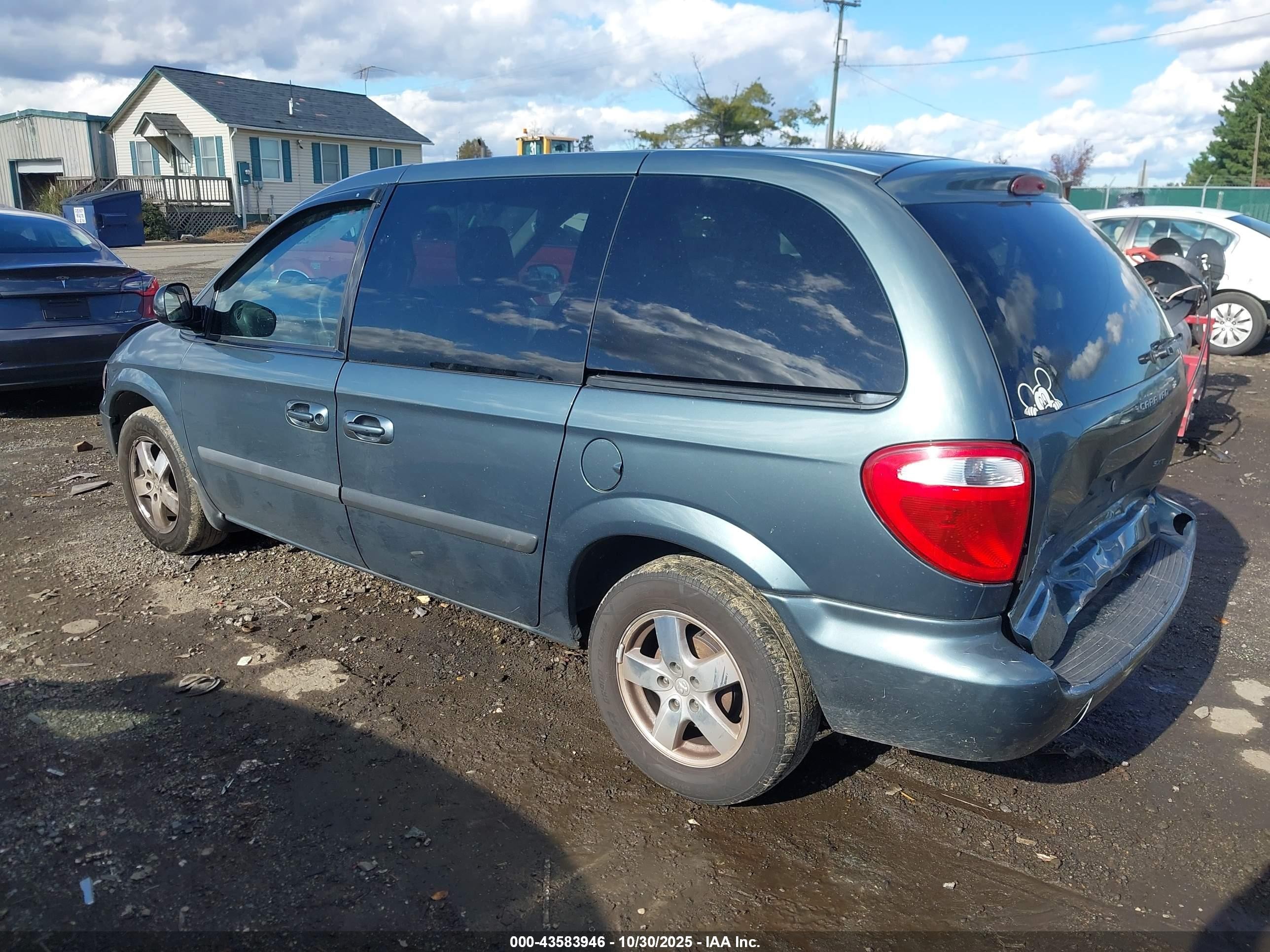 2007 Dodge Caravan Sxt Бирюзовый vin: 1D4GP45R47B175958