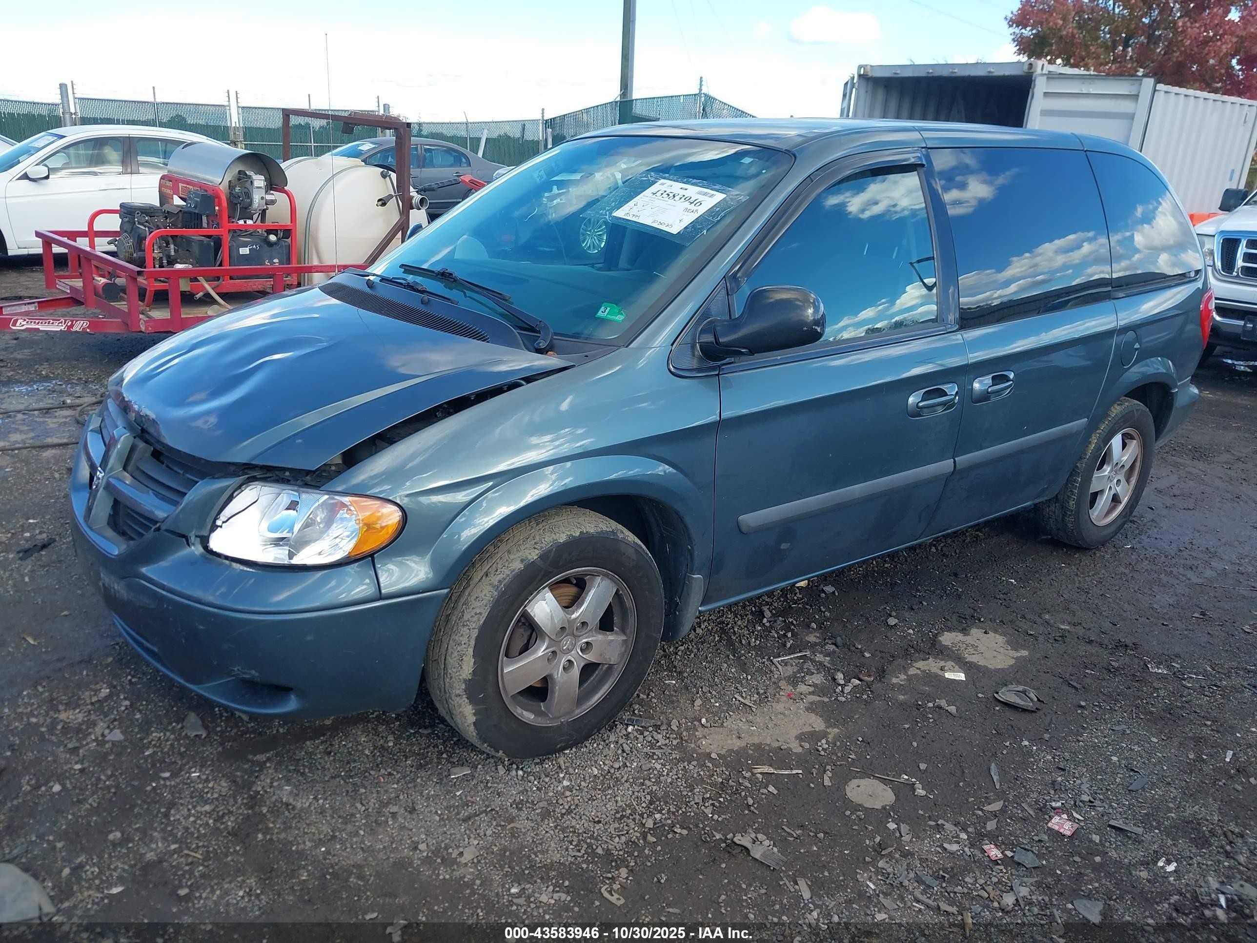 2007 Dodge Caravan Sxt Бирюзовый vin: 1D4GP45R47B175958