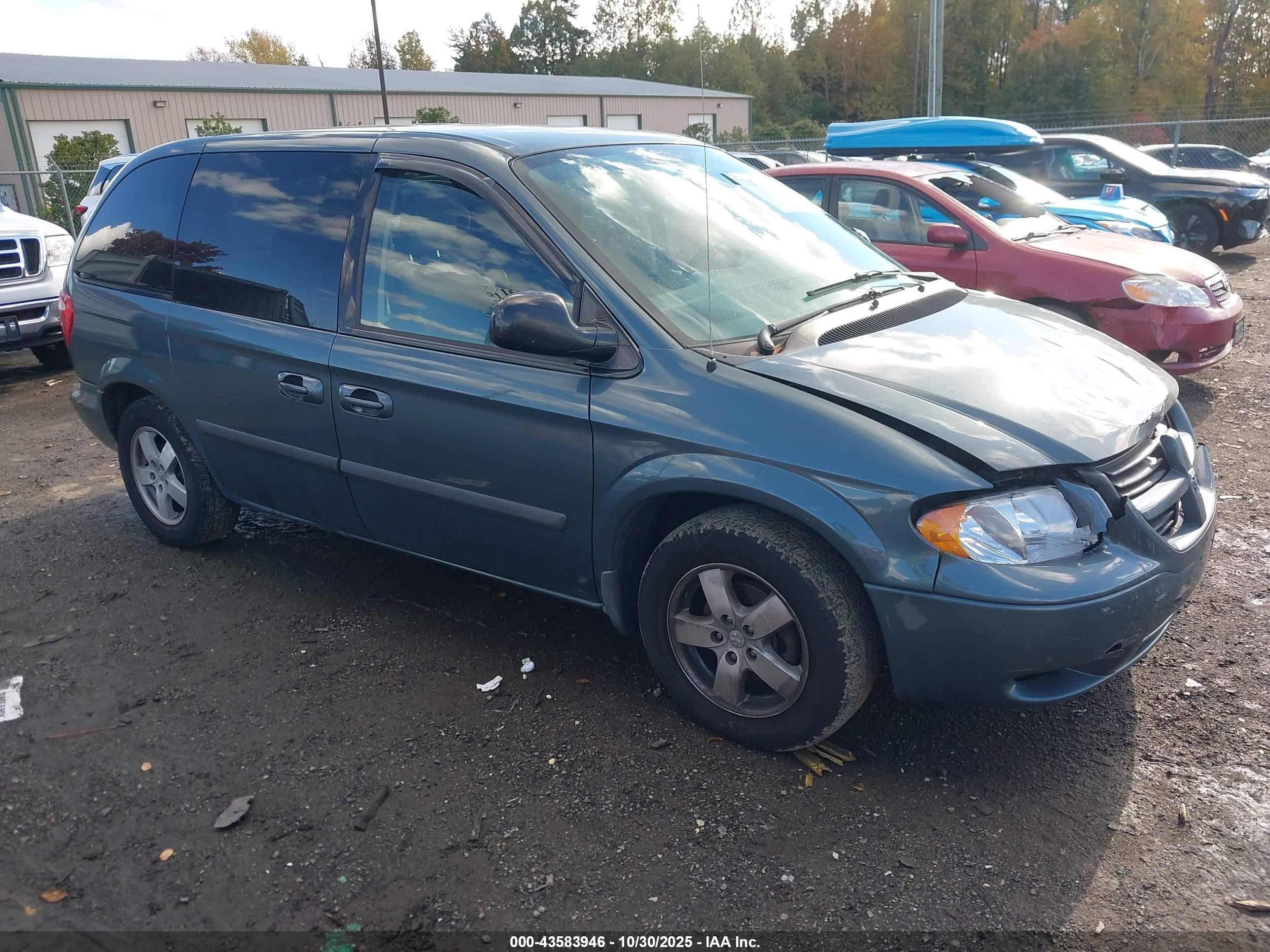 2007 Dodge Caravan Sxt Teal vin: 1D4GP45R47B175958