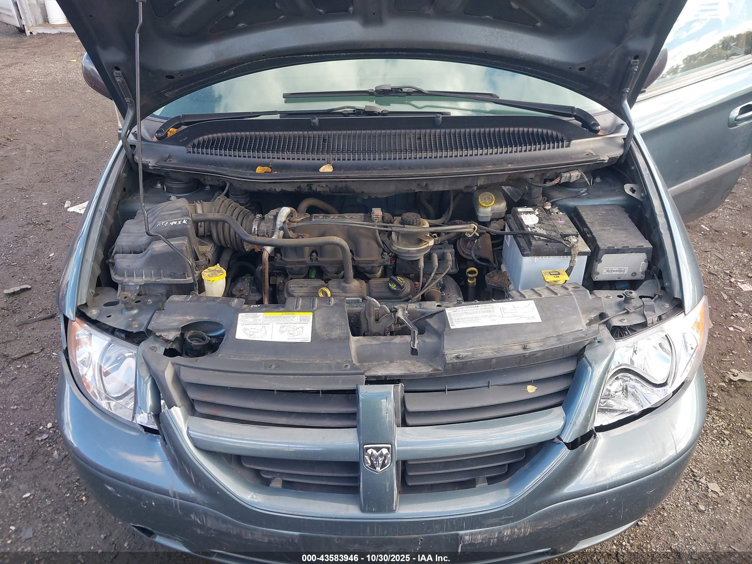 2007 Dodge Caravan Sxt Бирюзовый vin: 1D4GP45R47B175958