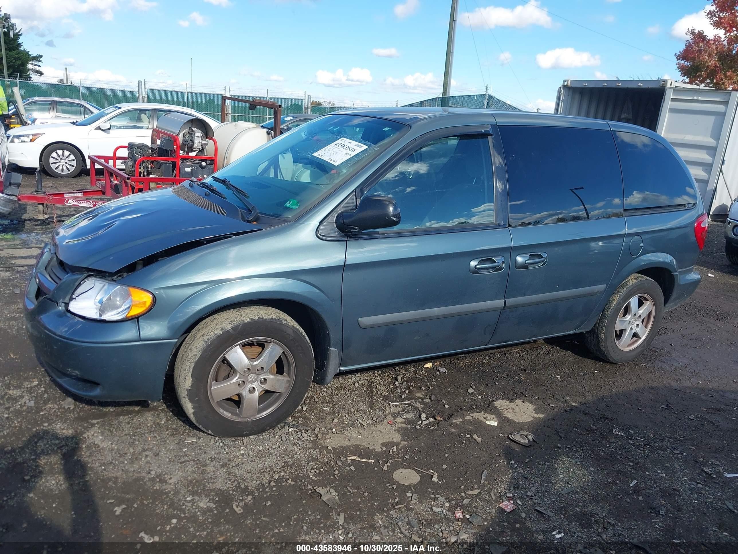 2007 Dodge Caravan Sxt Бирюзовый vin: 1D4GP45R47B175958