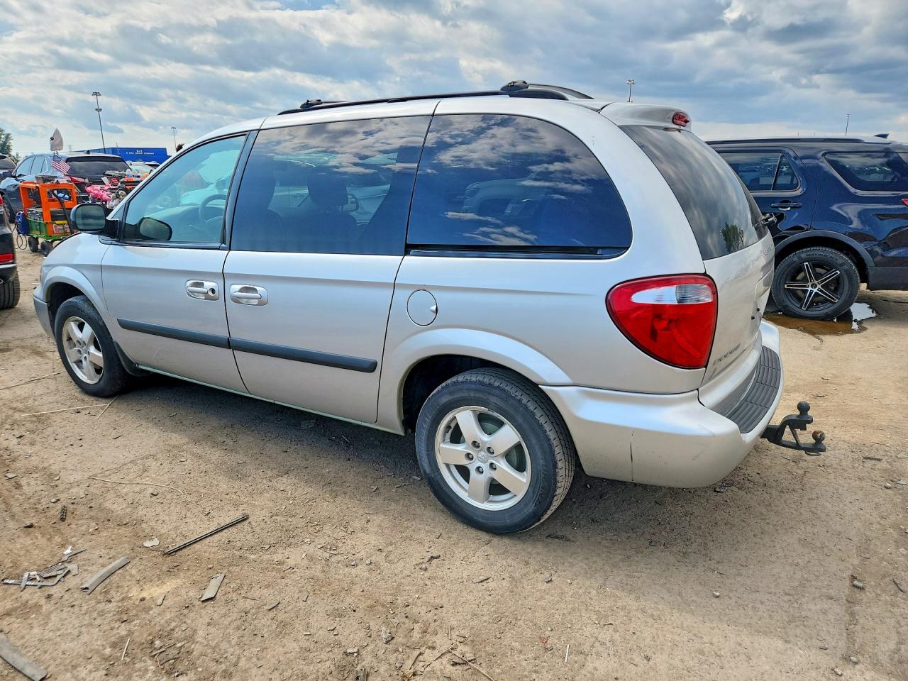 2007 Dodge Caravan Sxt Silver vin: 1D4GP45R57B186645