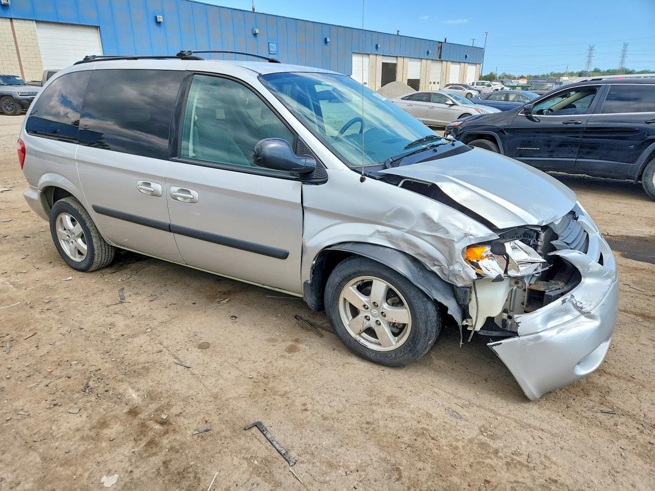 2007 Dodge Caravan Sxt Silver vin: 1D4GP45R57B186645