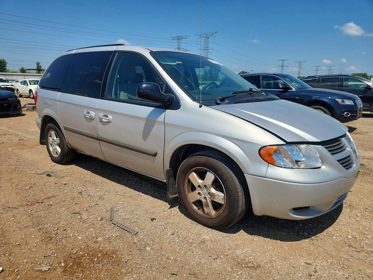 2007 Dodge Caravan Sxt Silver vin: 1D4GP45R57B239151