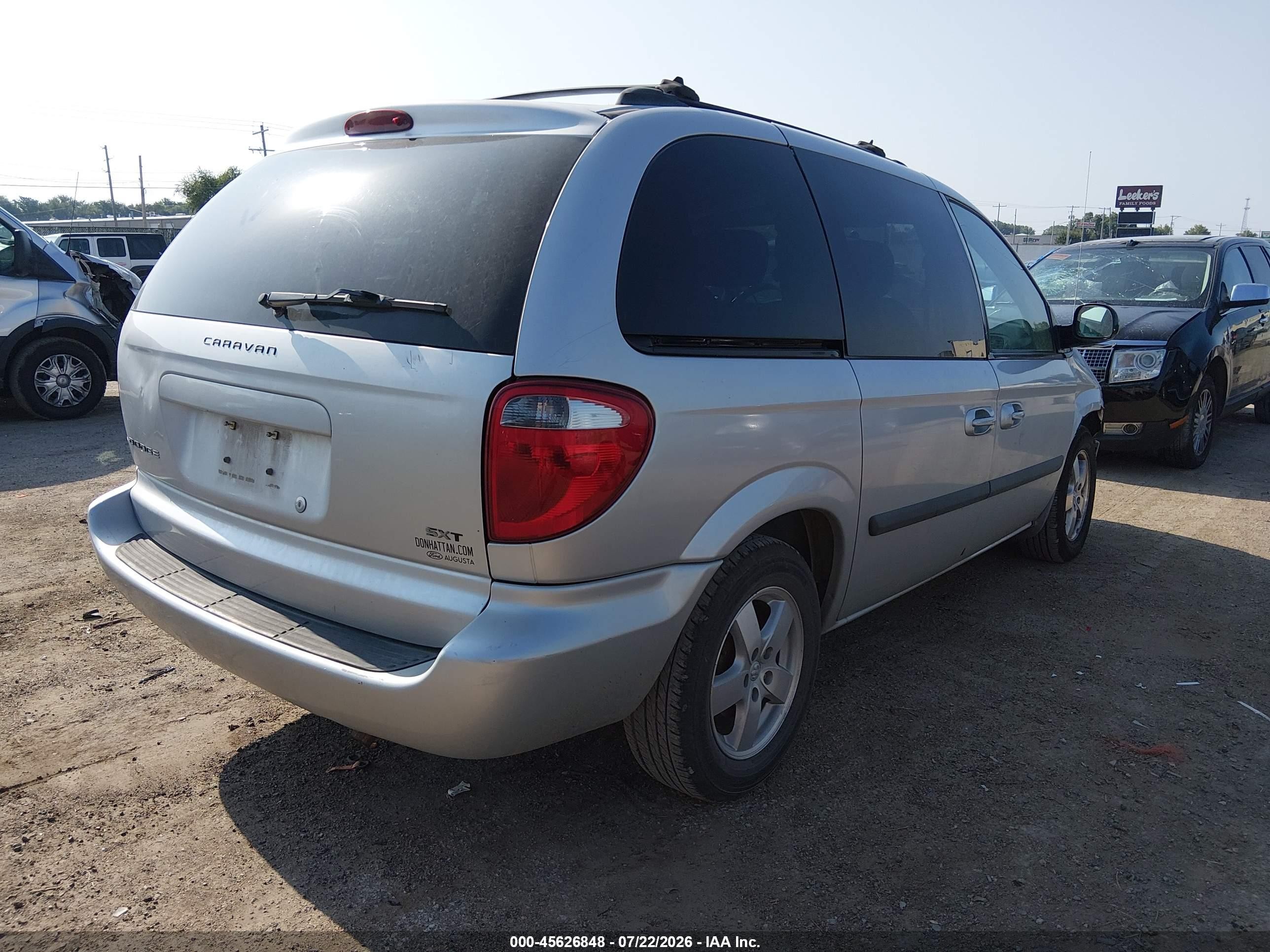 2006 Dodge Caravan Sxt Silver vin: 1D4GP45R76B501444