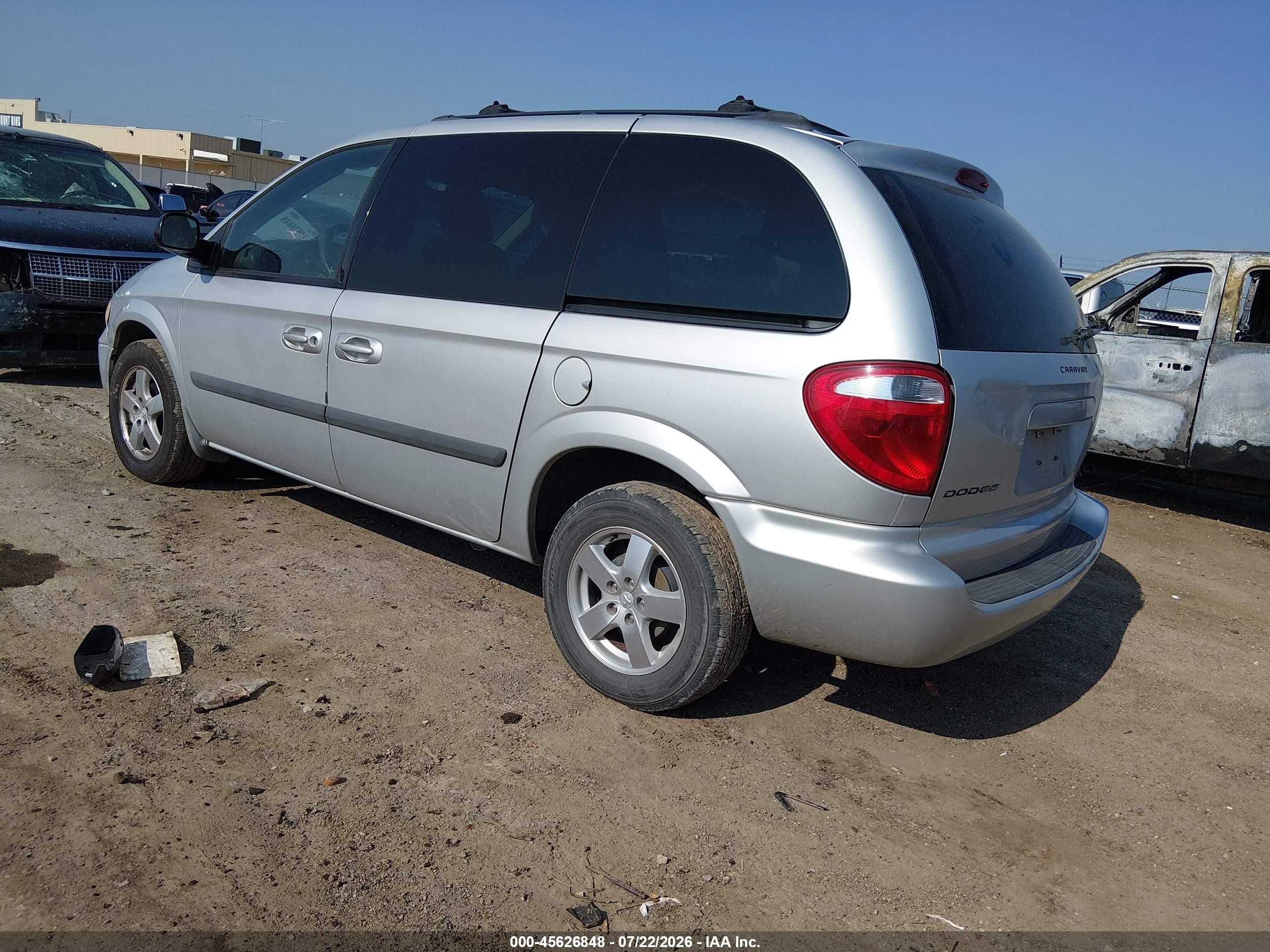 2006 Dodge Caravan Sxt Silver vin: 1D4GP45R76B501444