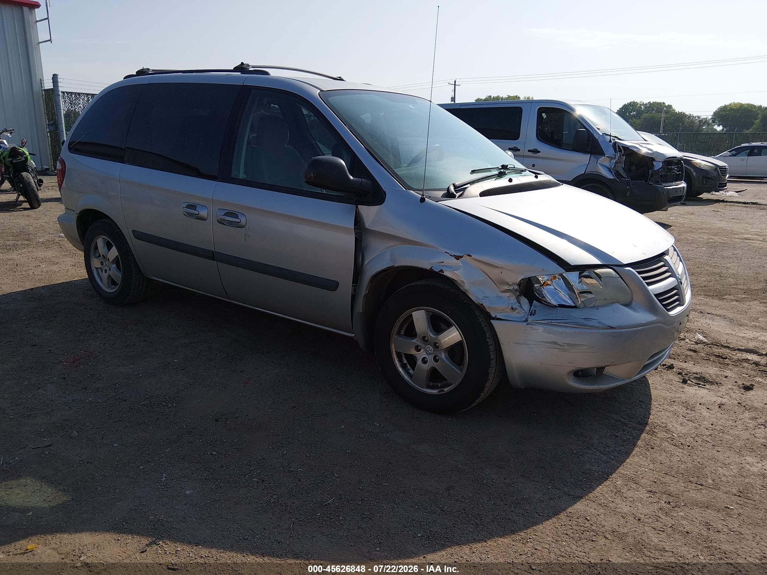 2006 Dodge Caravan Sxt Silver vin: 1D4GP45R76B501444