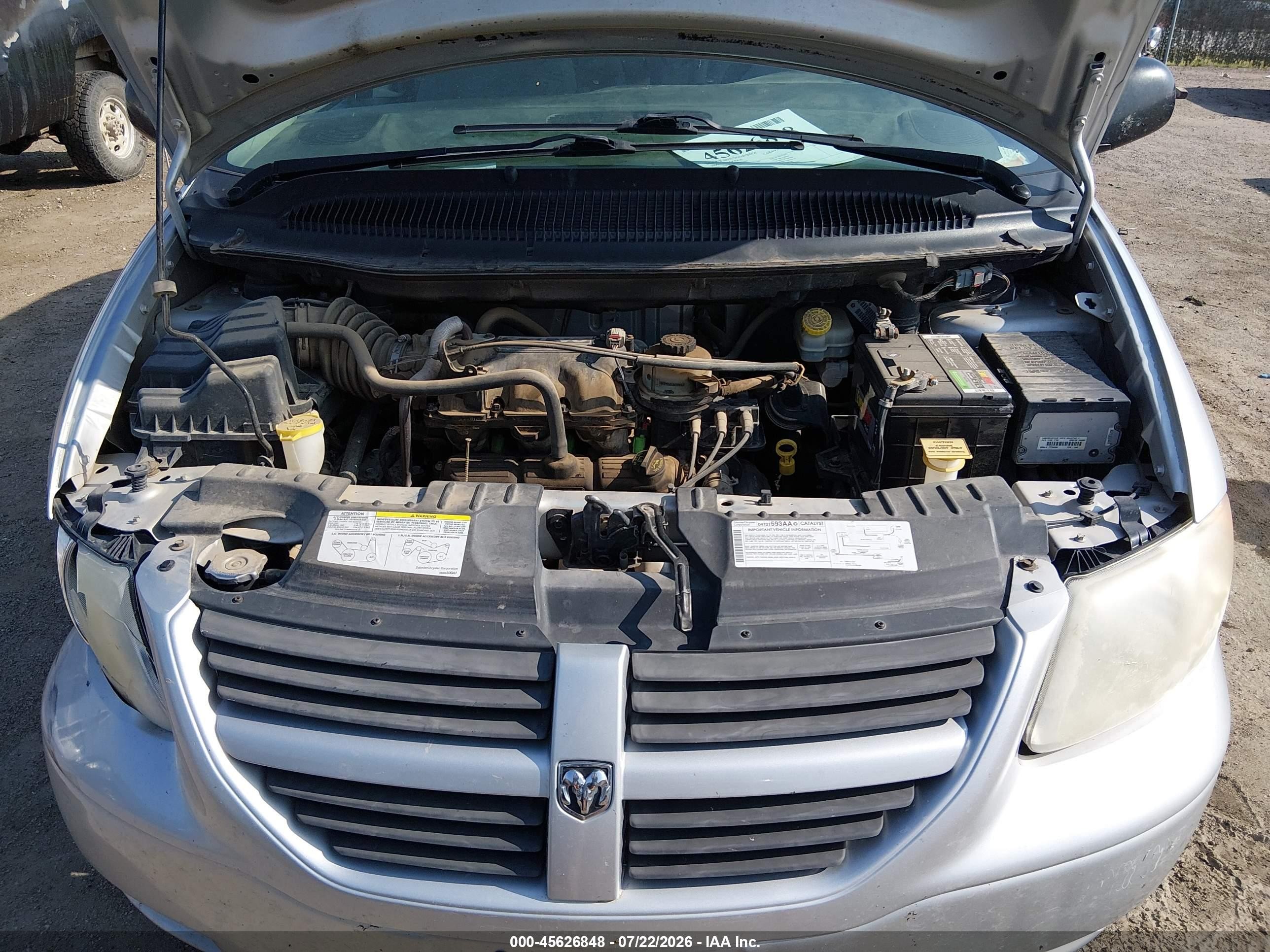 2006 Dodge Caravan Sxt Silver vin: 1D4GP45R76B501444