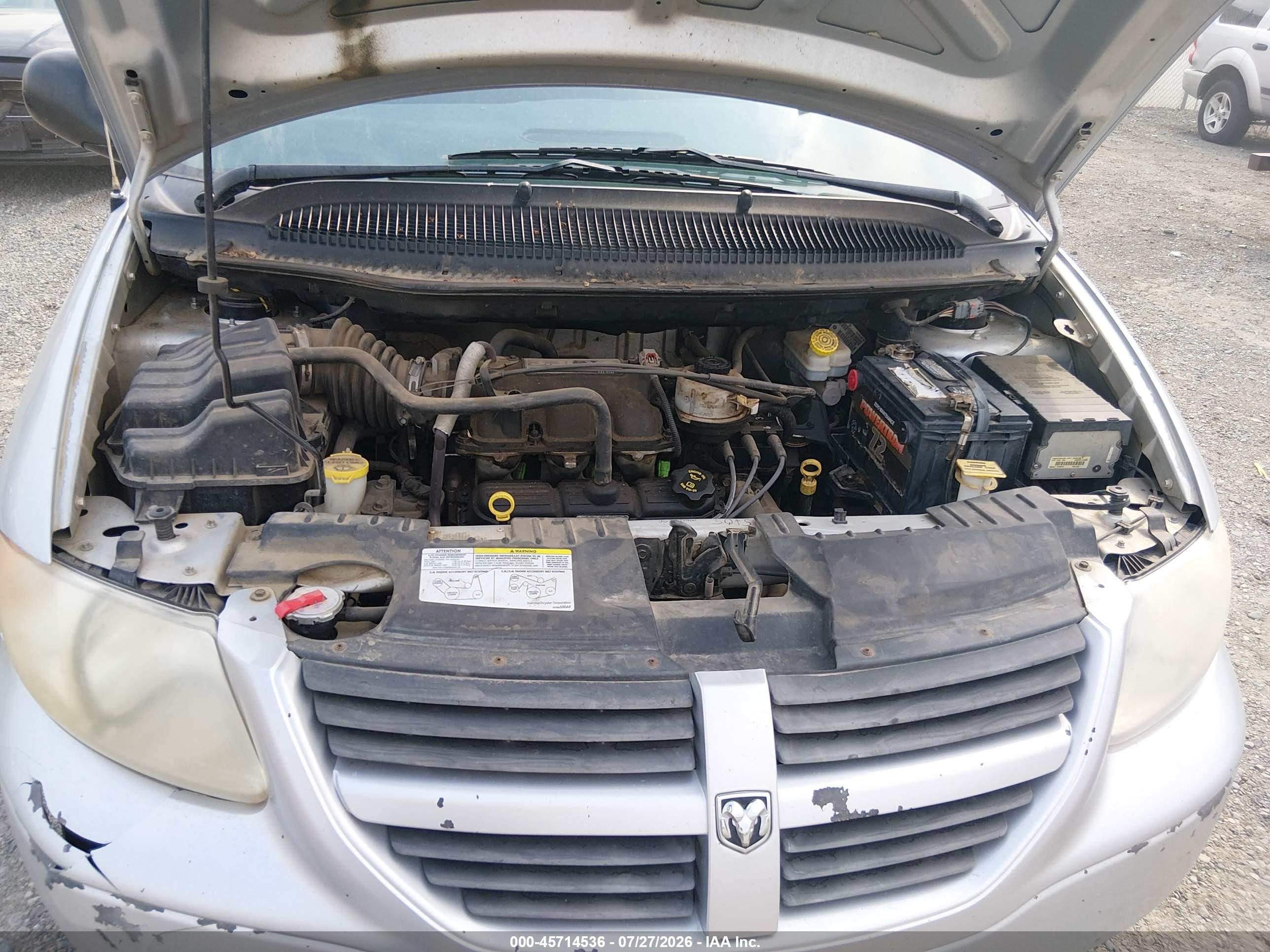 2005 Dodge Caravan Sxt Silver vin: 1D4GP45R85B195644