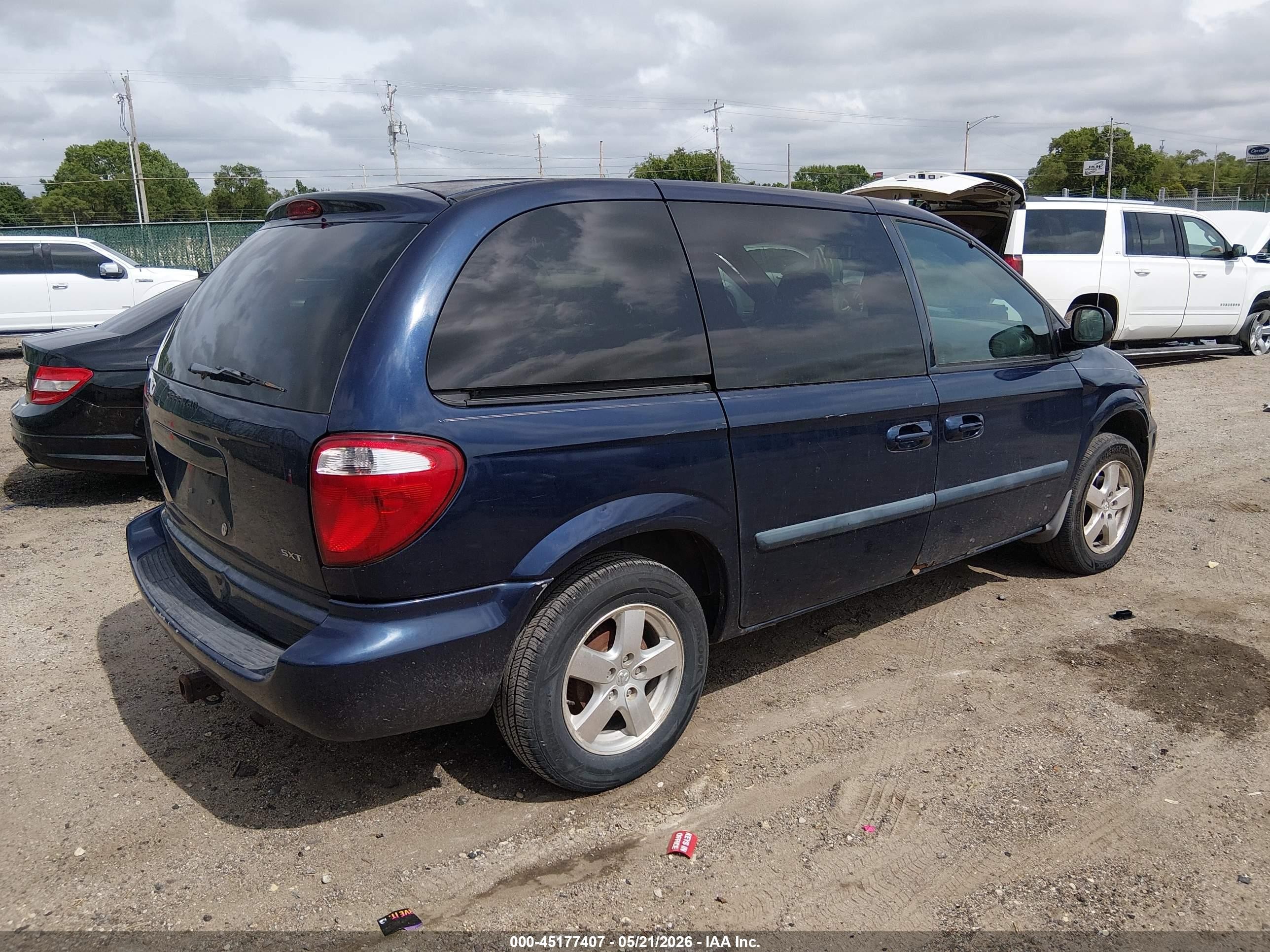 2005 Dodge Caravan Sxt Blue vin: 1D4GP45R95B118667