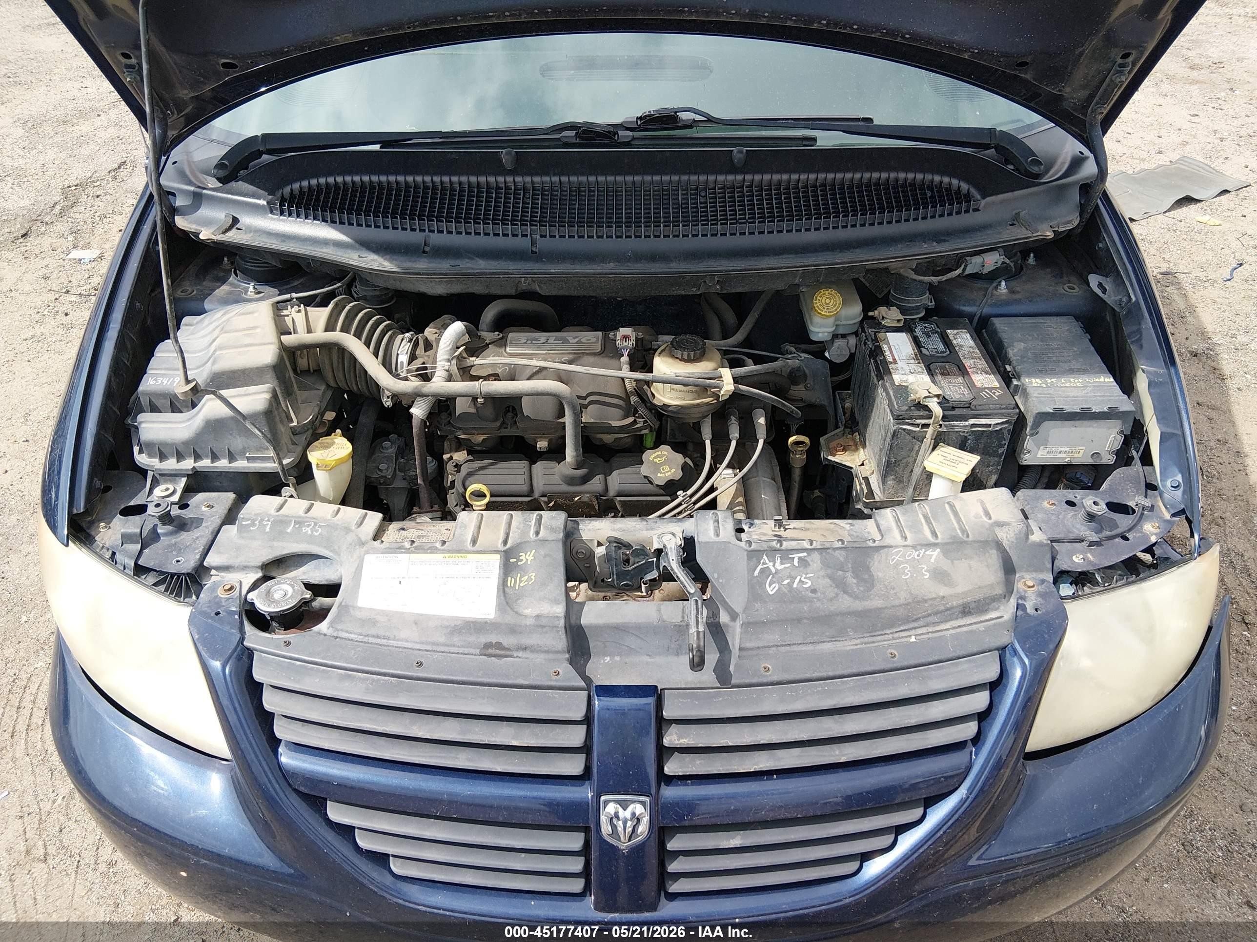 2005 Dodge Caravan Sxt Blue vin: 1D4GP45R95B118667