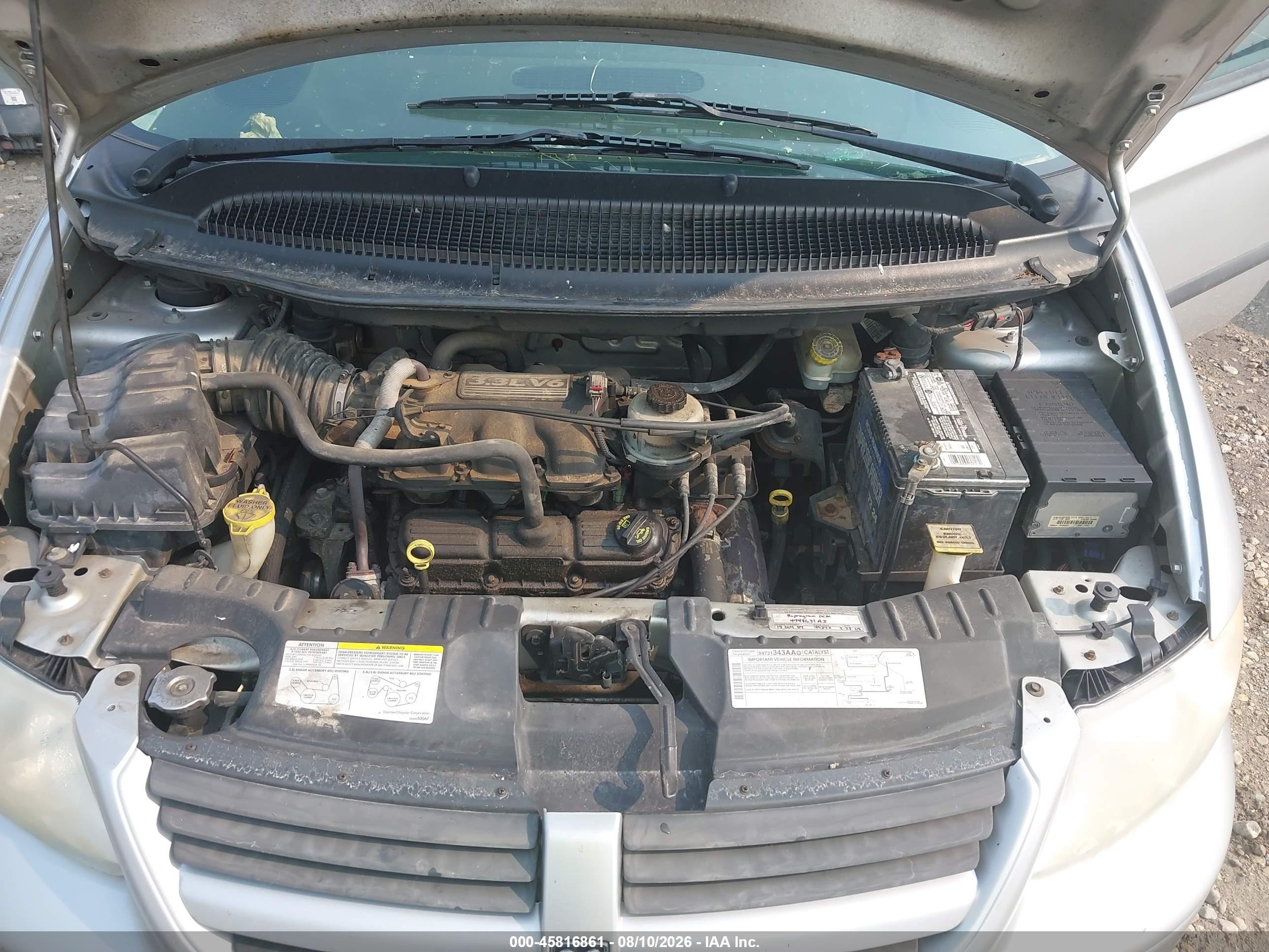 2005 Dodge Caravan Sxt Серебряный vin: 1D4GP45R95B401862