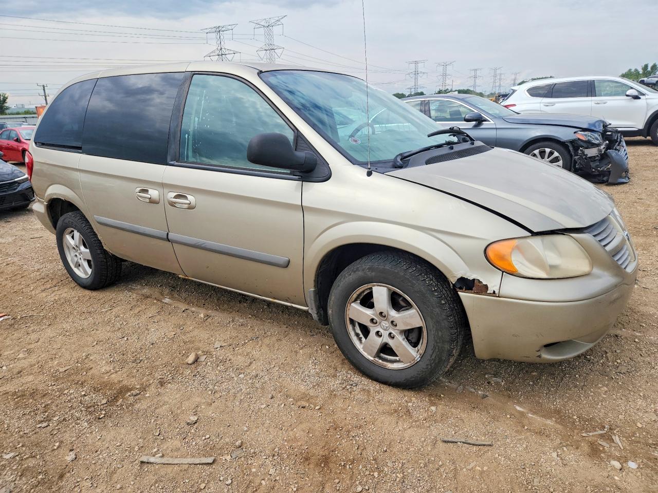 2007 Dodge Caravan Sxt Beige vin: 1D4GP45RX7B182705