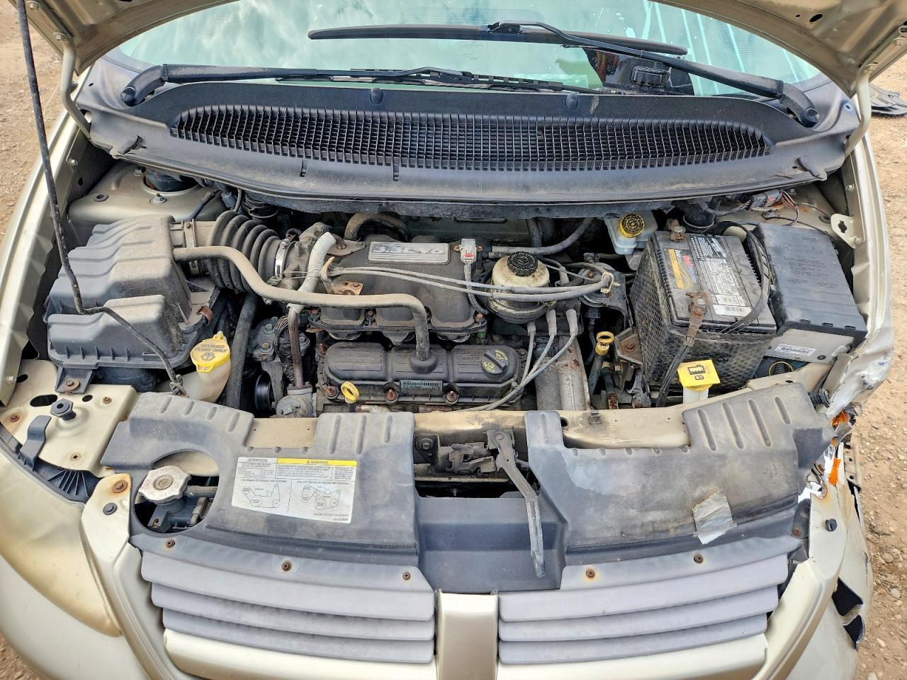 2007 Dodge Caravan Sxt Beige vin: 1D4GP45RX7B182705
