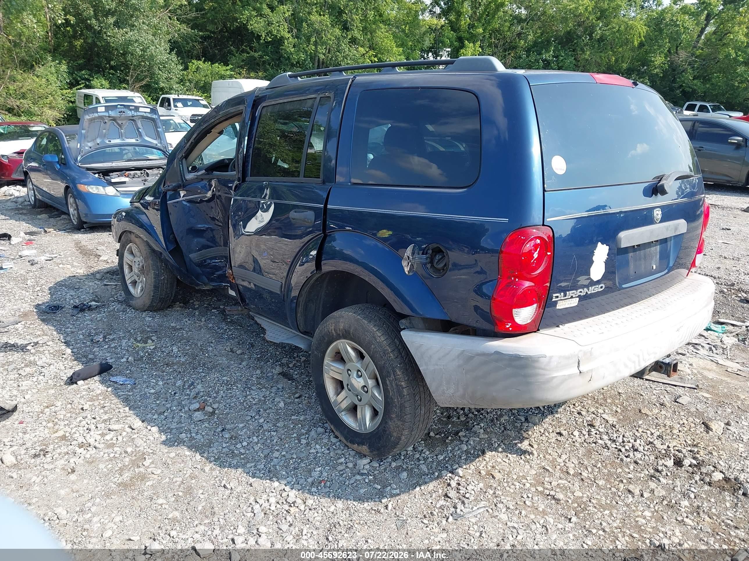 2005 Dodge Durango St Blue vin: 1D4HB38N55F623104