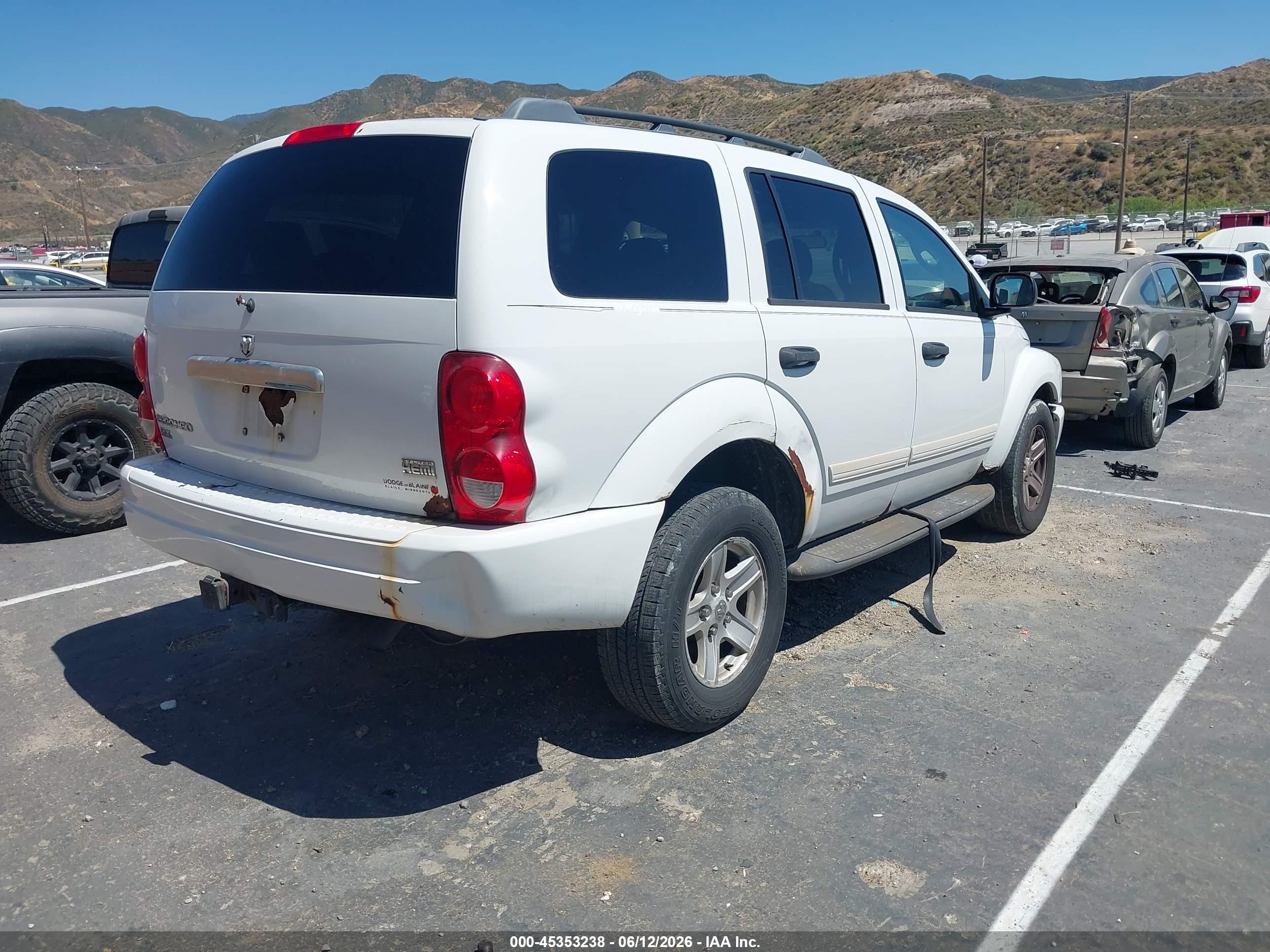 2005 Dodge Durango Slt White vin: 1D4HB48D55F569865