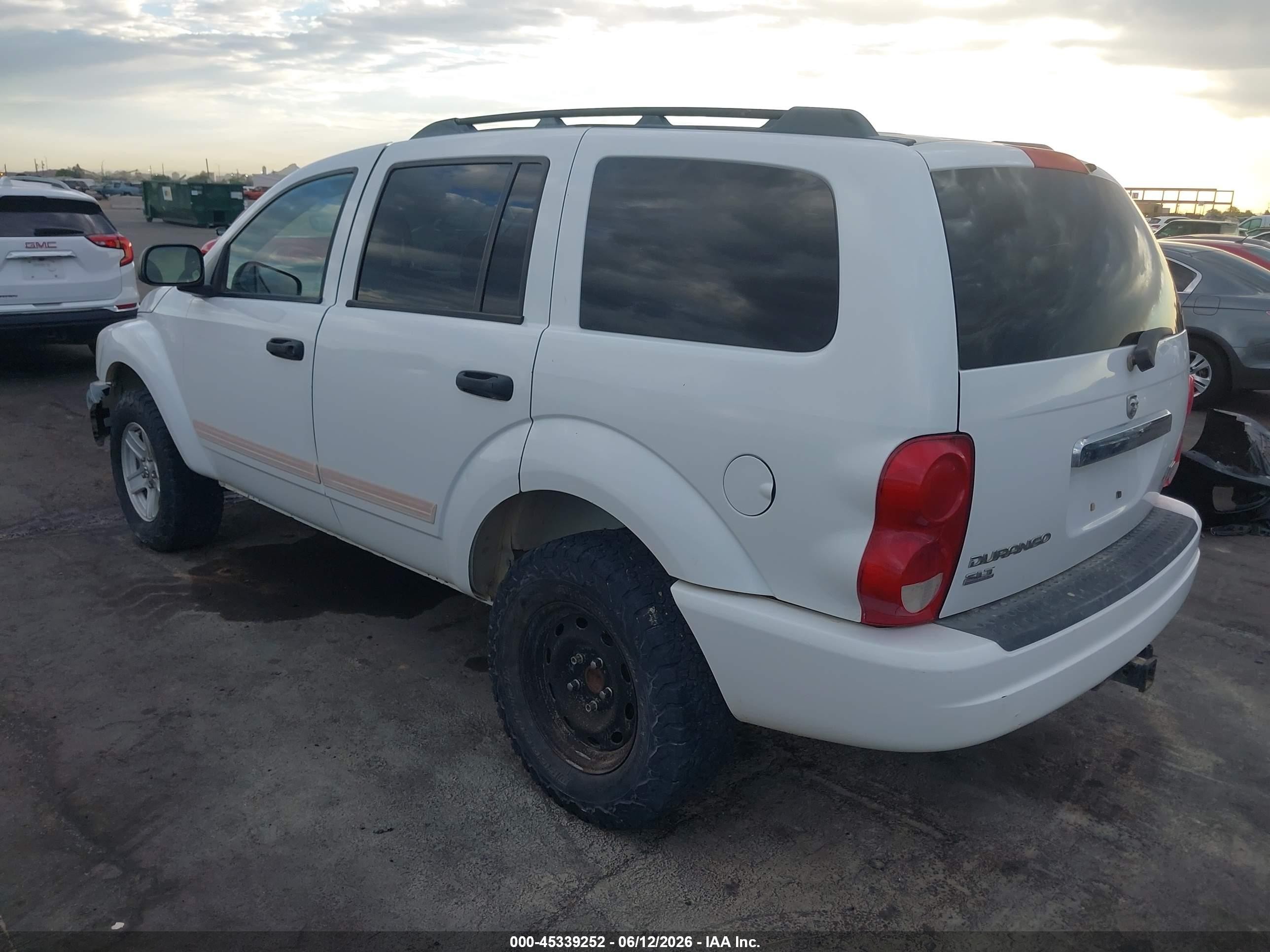 2004 Dodge Durango Slt White vin: 1D4HB48D74F133372