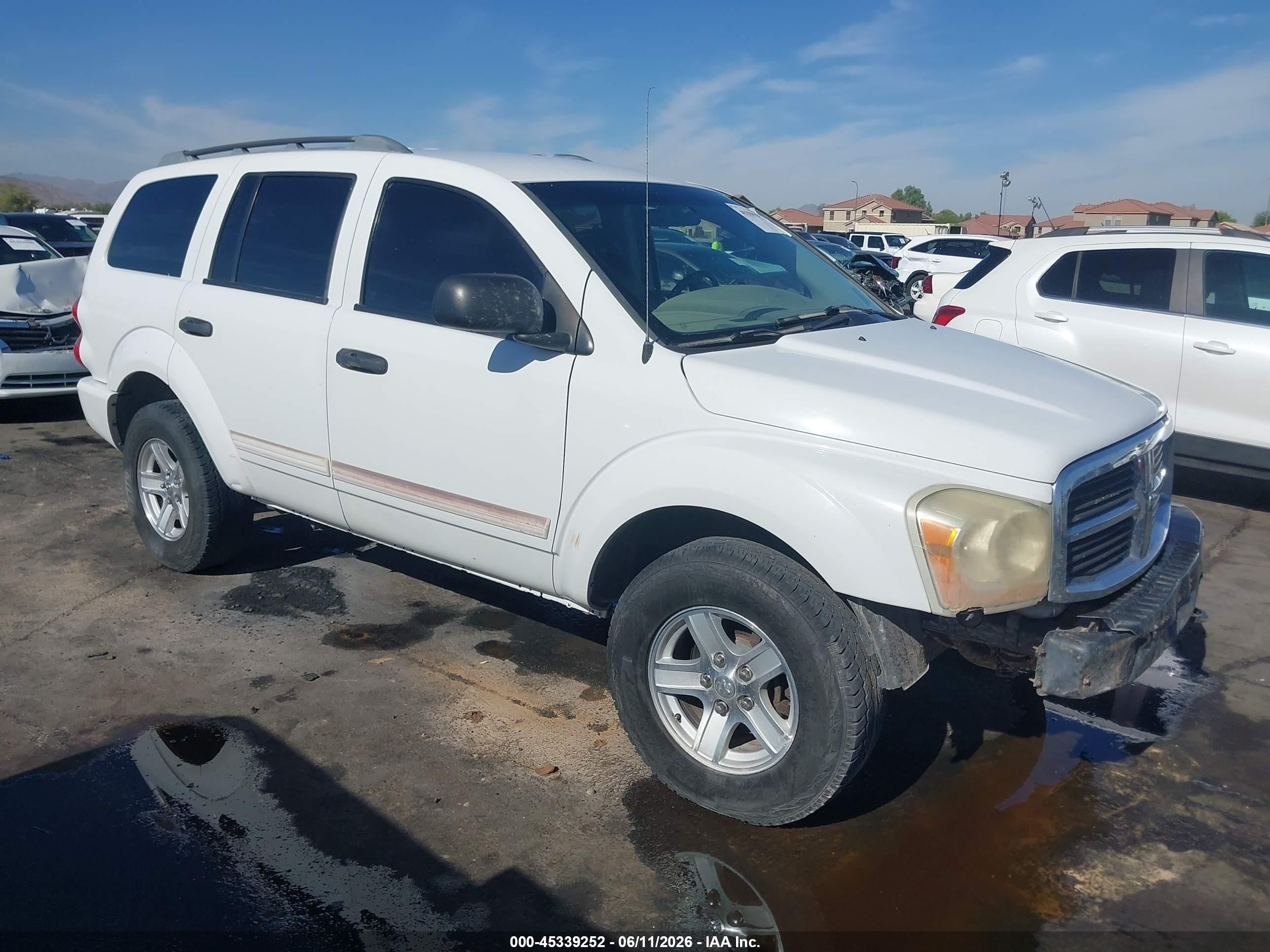 2004 Dodge Durango Slt White vin: 1D4HB48D74F133372