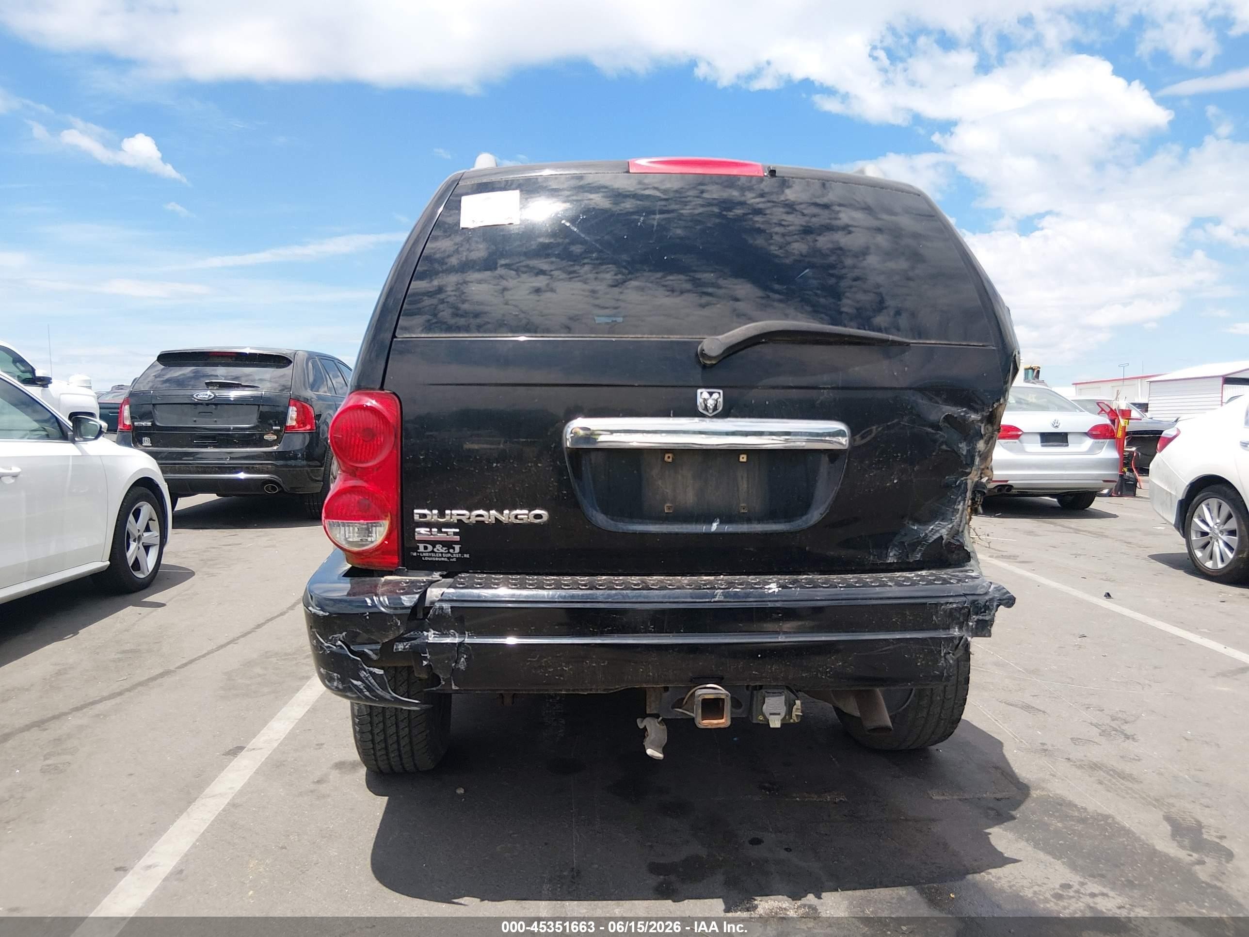 2006 Dodge Durango Slt Black vin: 1D4HB48N16F125683
