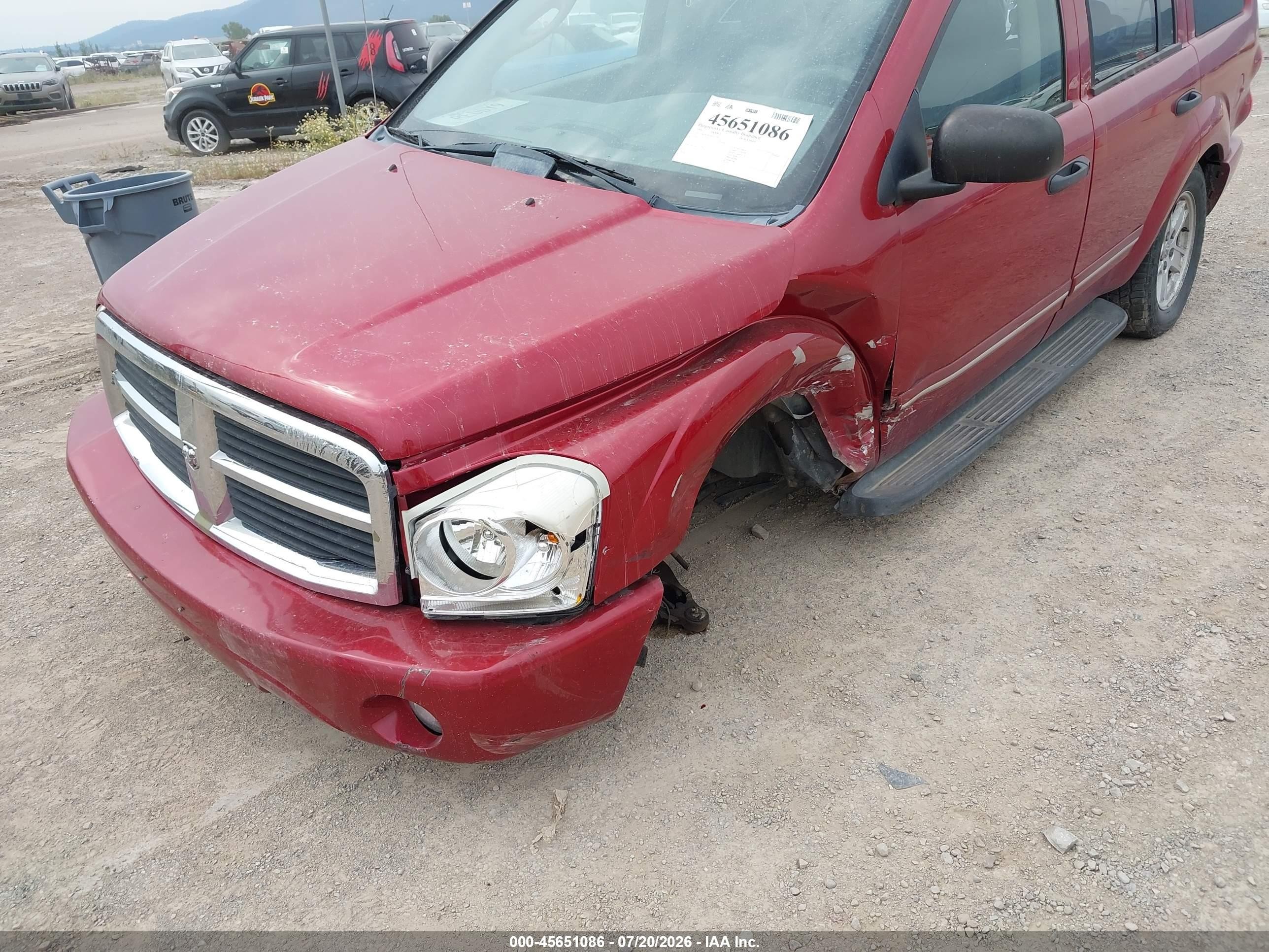 2006 Dodge Durango Limited Red vin: 1D4HB58296F127967