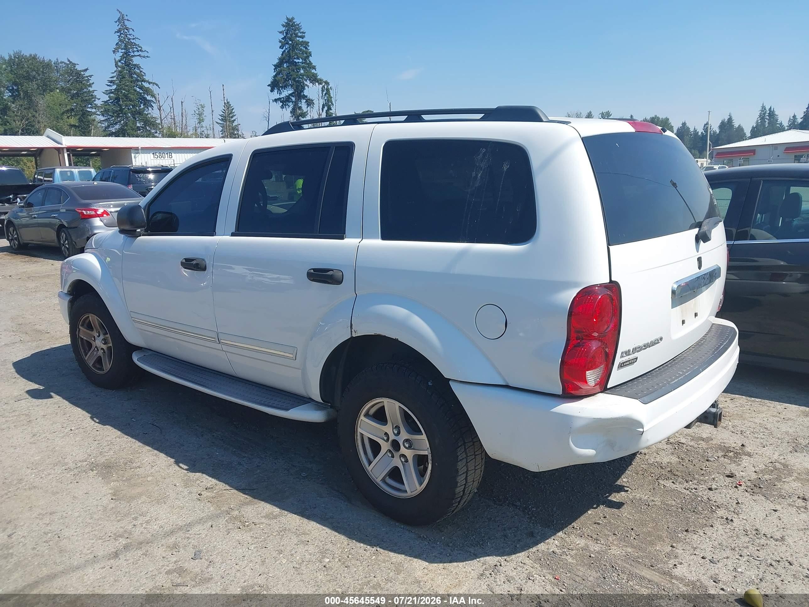 2005 Dodge Durango Limited White vin: 1D4HB58D25F505711