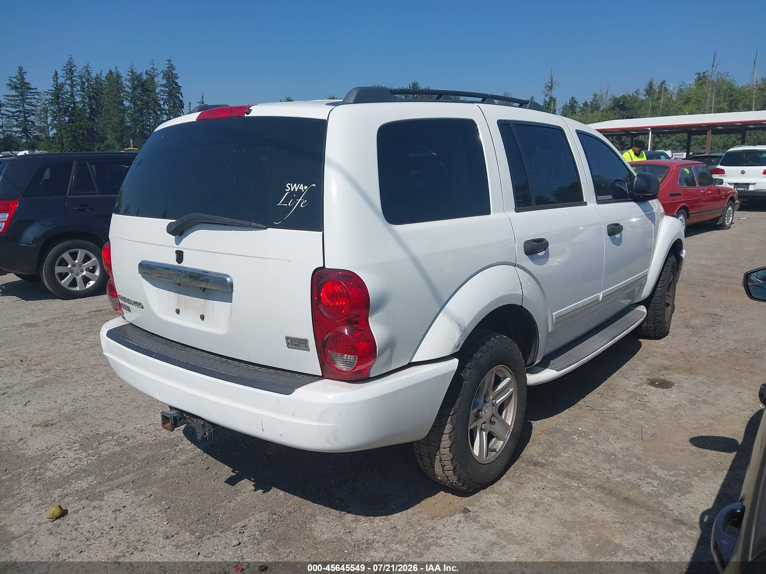 2005 Dodge Durango Limited White vin: 1D4HB58D25F505711