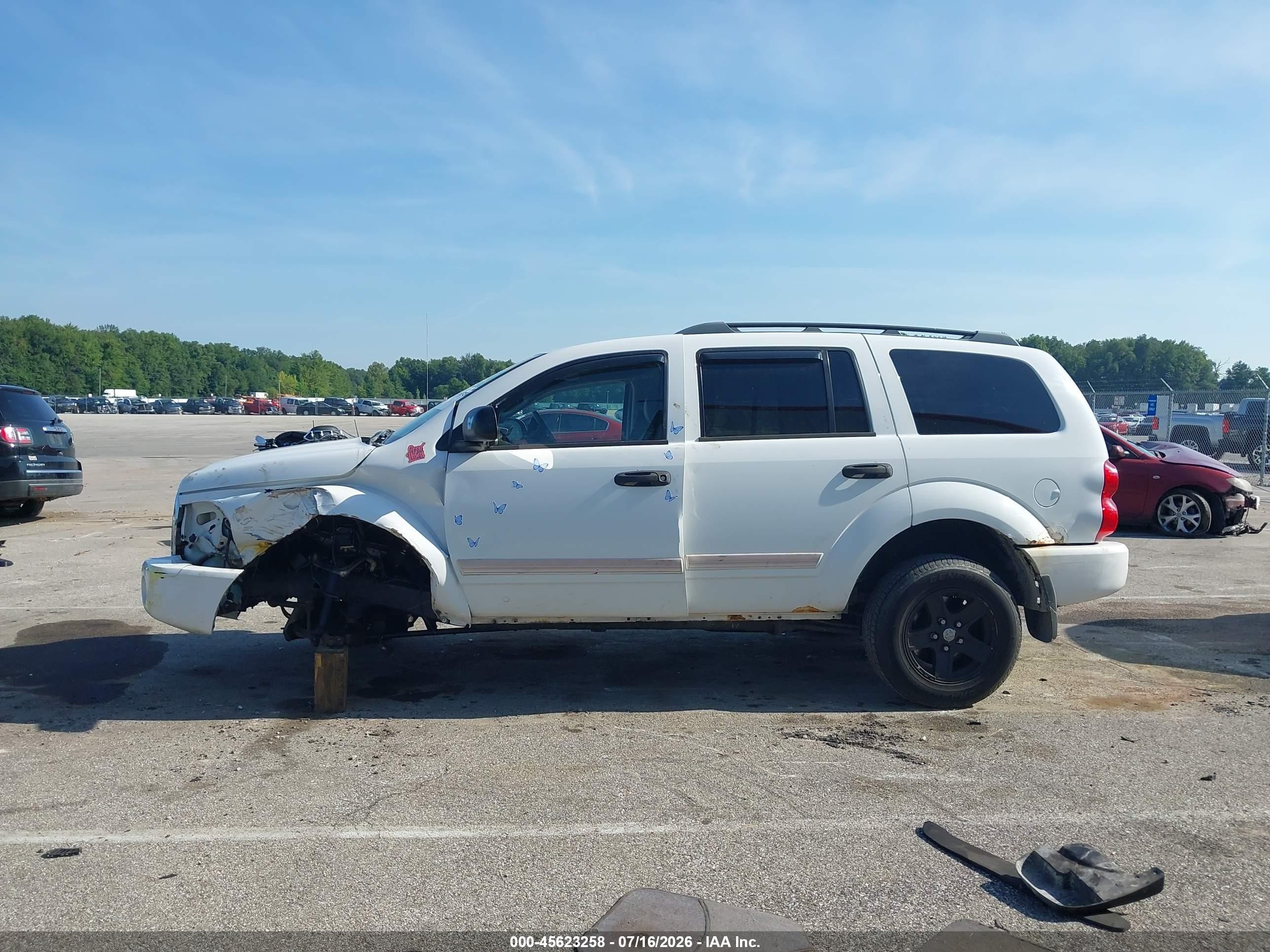 2005 Dodge Durango Slt White vin: 1D4HD48N15F587296