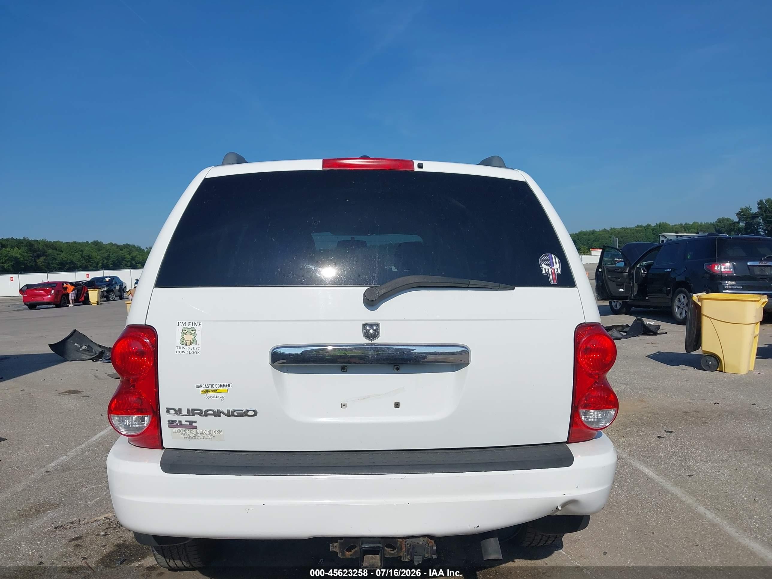 2005 Dodge Durango Slt White vin: 1D4HD48N15F587296