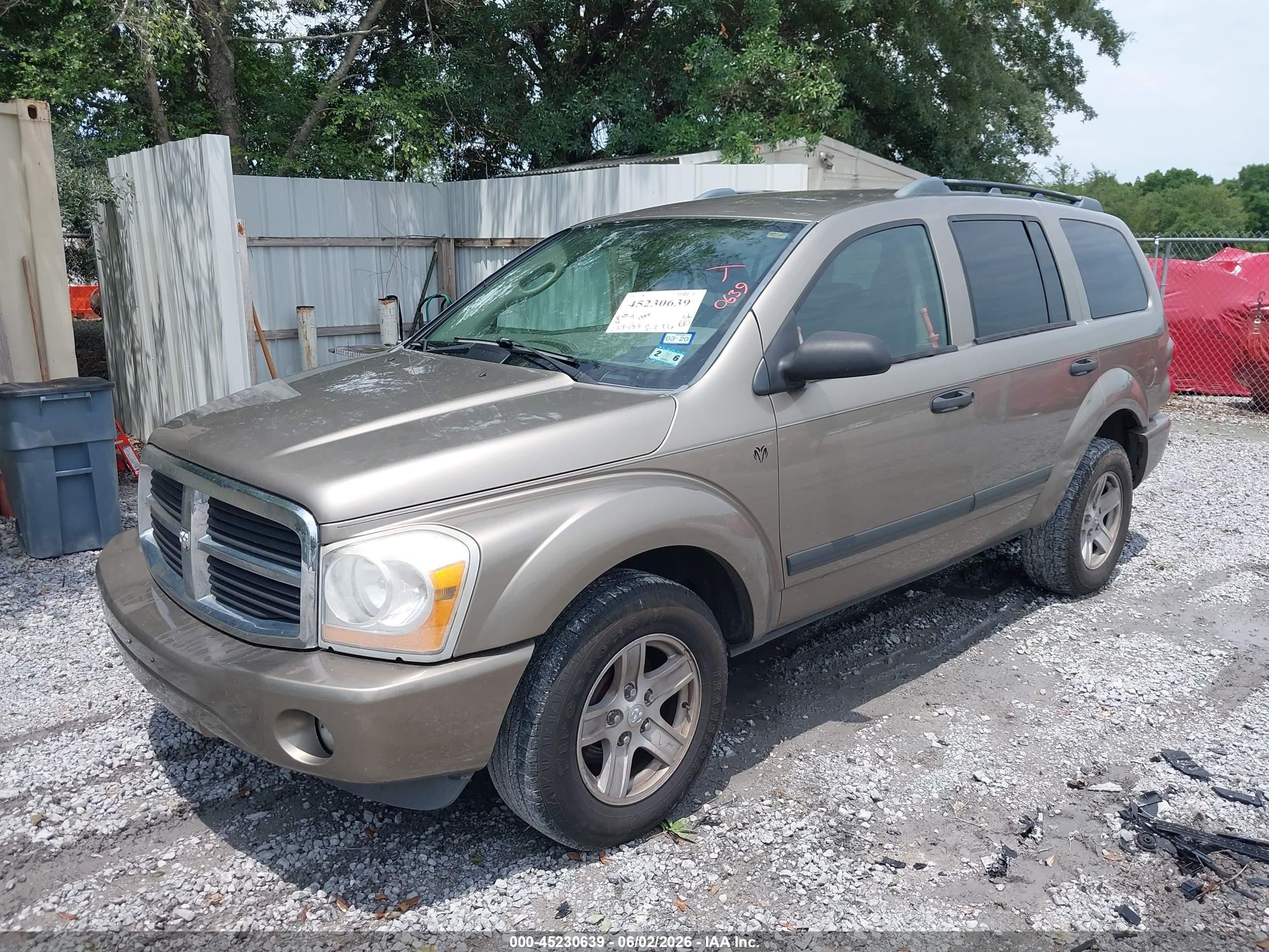 2006 Dodge Durango Slt Champagne vin: 1D4HD48N56F148314