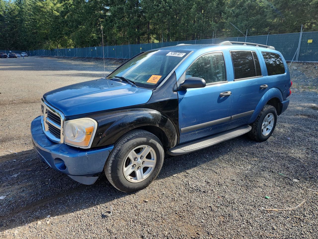 2006 Dodge Durango Slt Blue vin: 1D4HD48N56F159040 Damage: Left Front Fender, Replaced, Substandard Repair