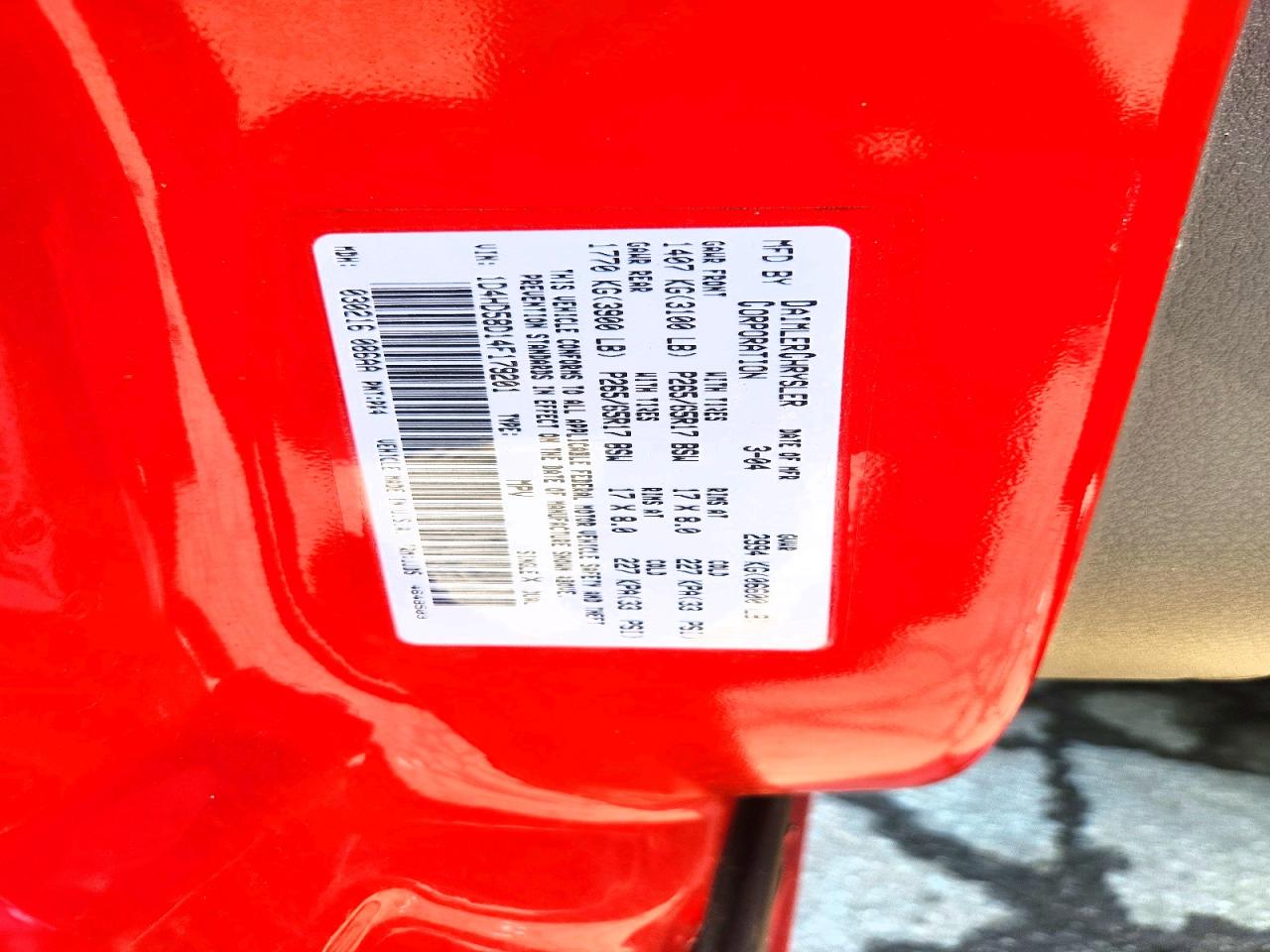 2004 Dodge Durango Limited Red vin: 1D4HD58D14F179201