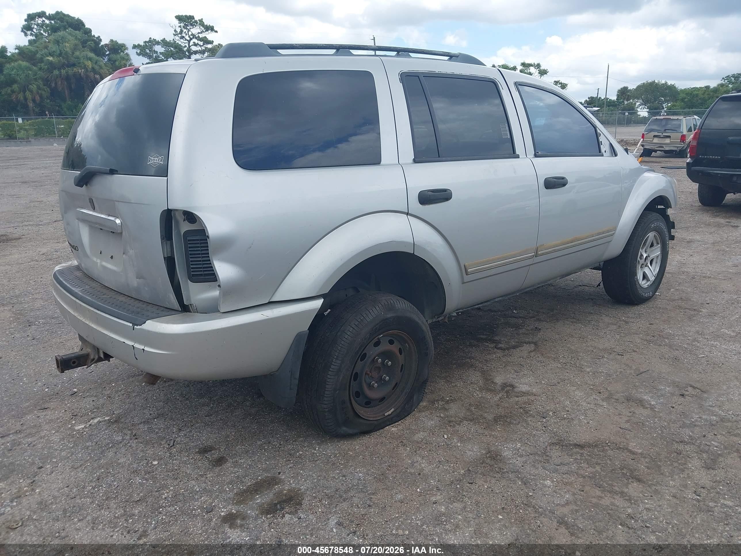 2005 Dodge Durango Limited Silver vin: 1D4HD58D65F518214