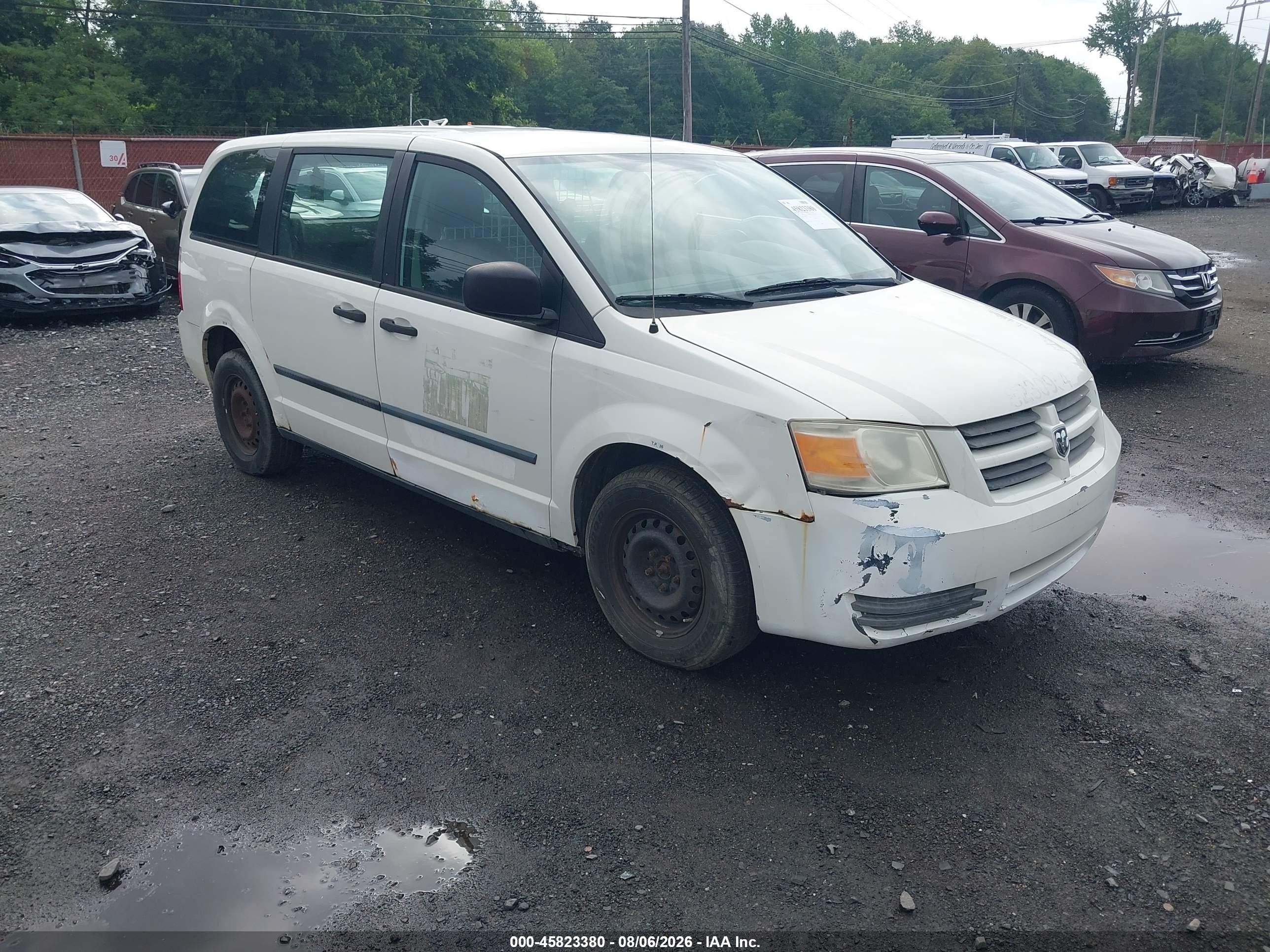 2008 Dodge Grand Caravan Cv White vin: 1D4HN11H08B186432