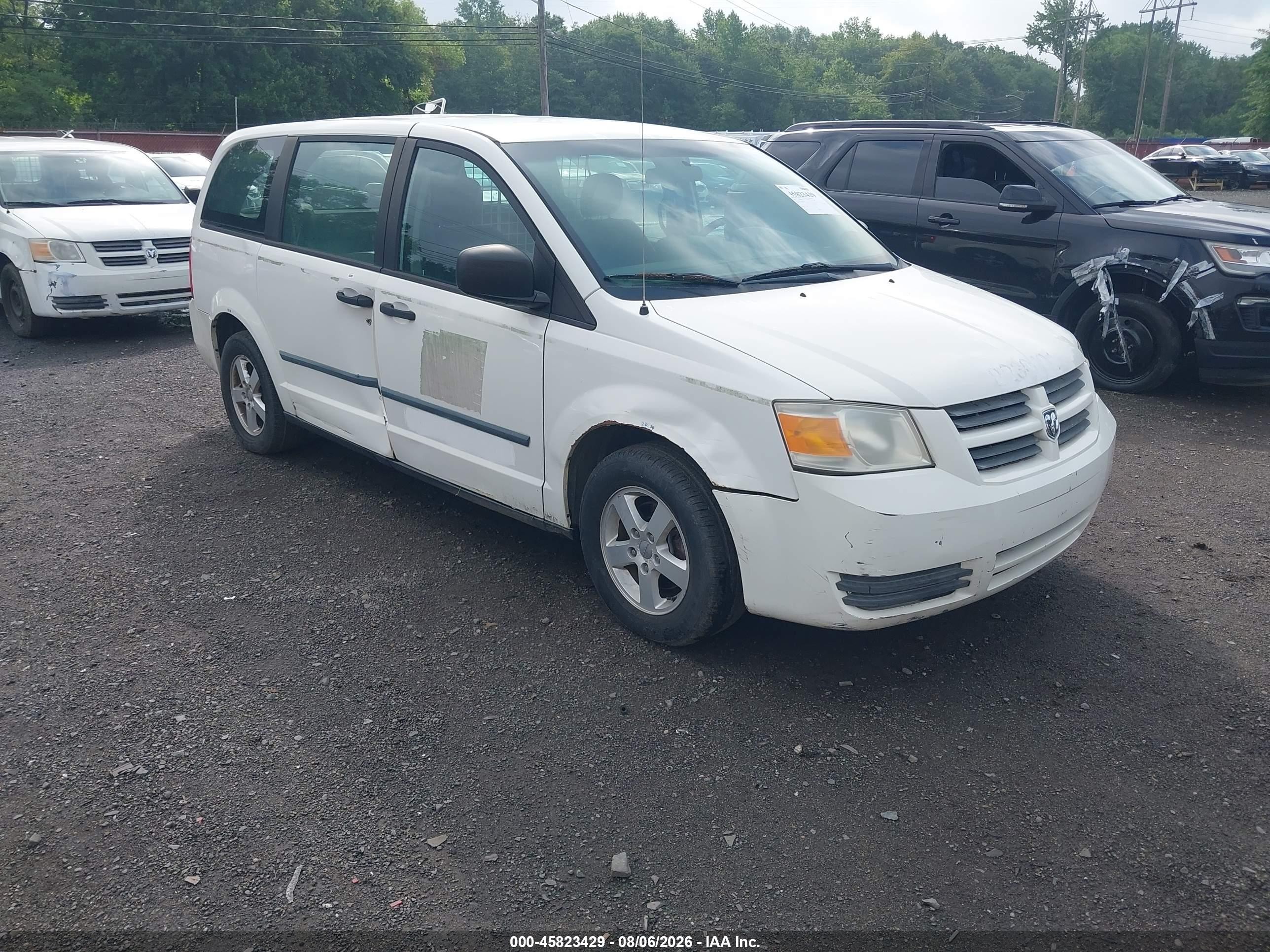2008 Dodge Grand Caravan Cv White vin: 1D4HN11H68B186435