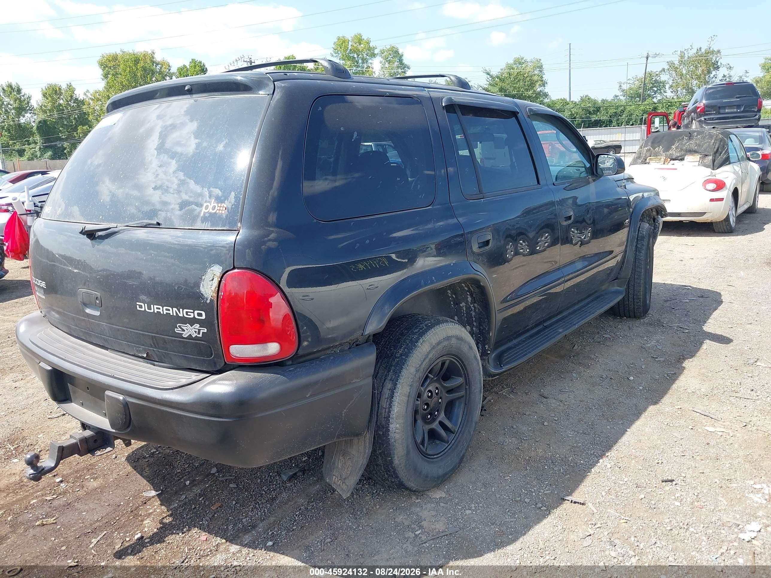 2003 Dodge Durango Sport/sxt Black vin: 1D4HS38N43F563748