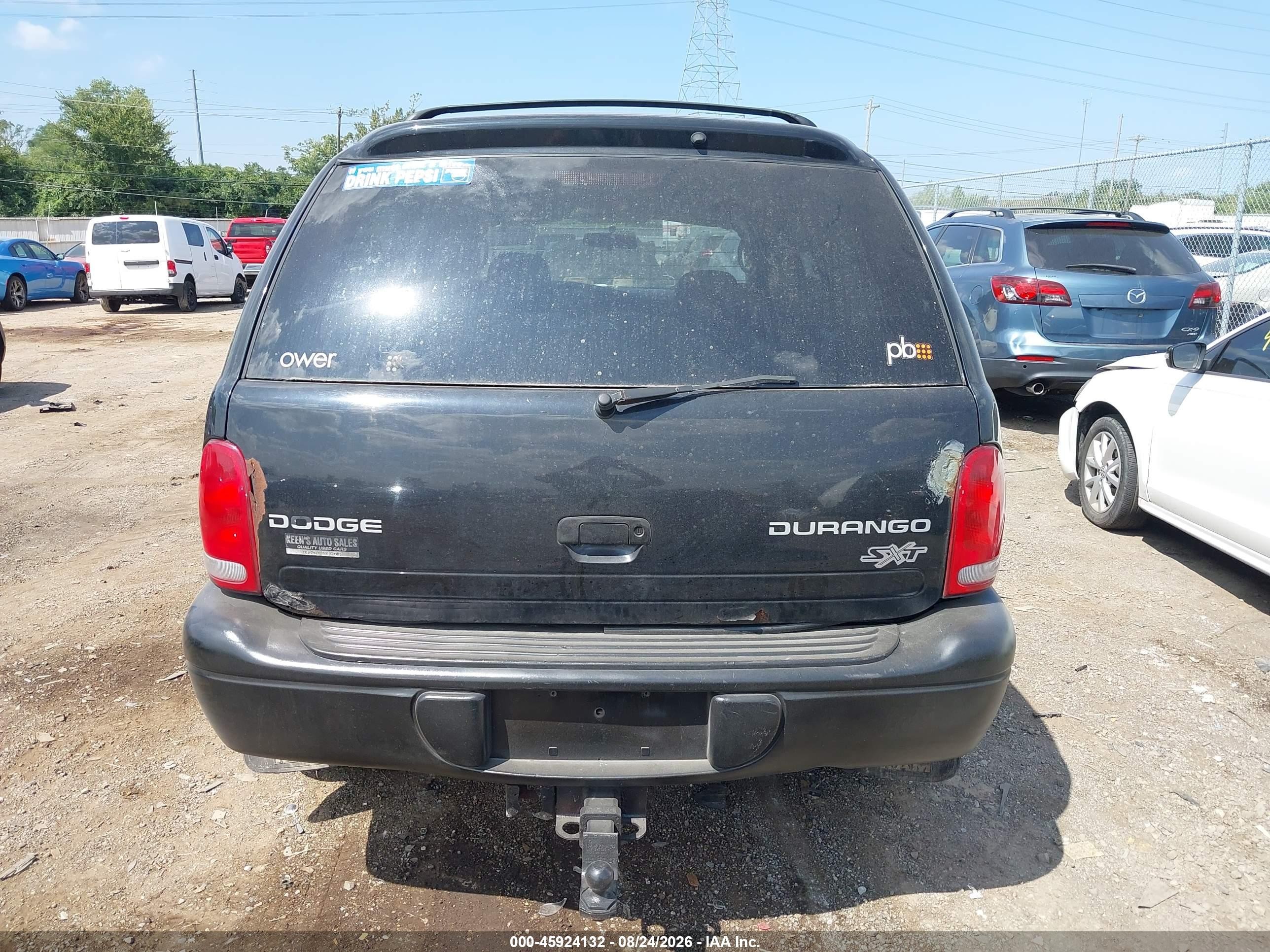 2003 Dodge Durango Sport/sxt Black vin: 1D4HS38N43F563748