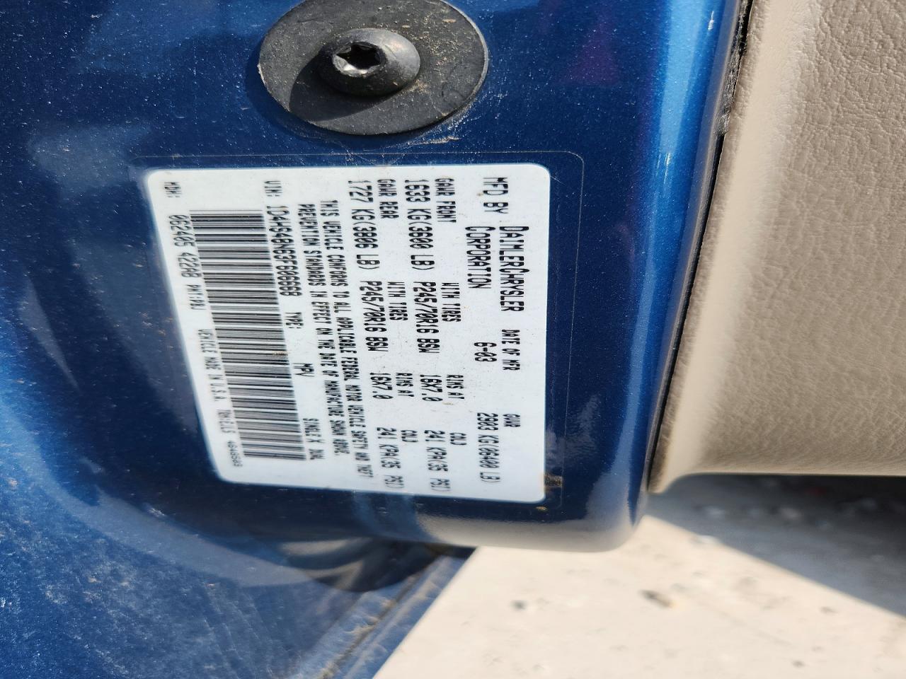 2003 Dodge Durango Slt Blue vin: 1D4HS48N63F606668