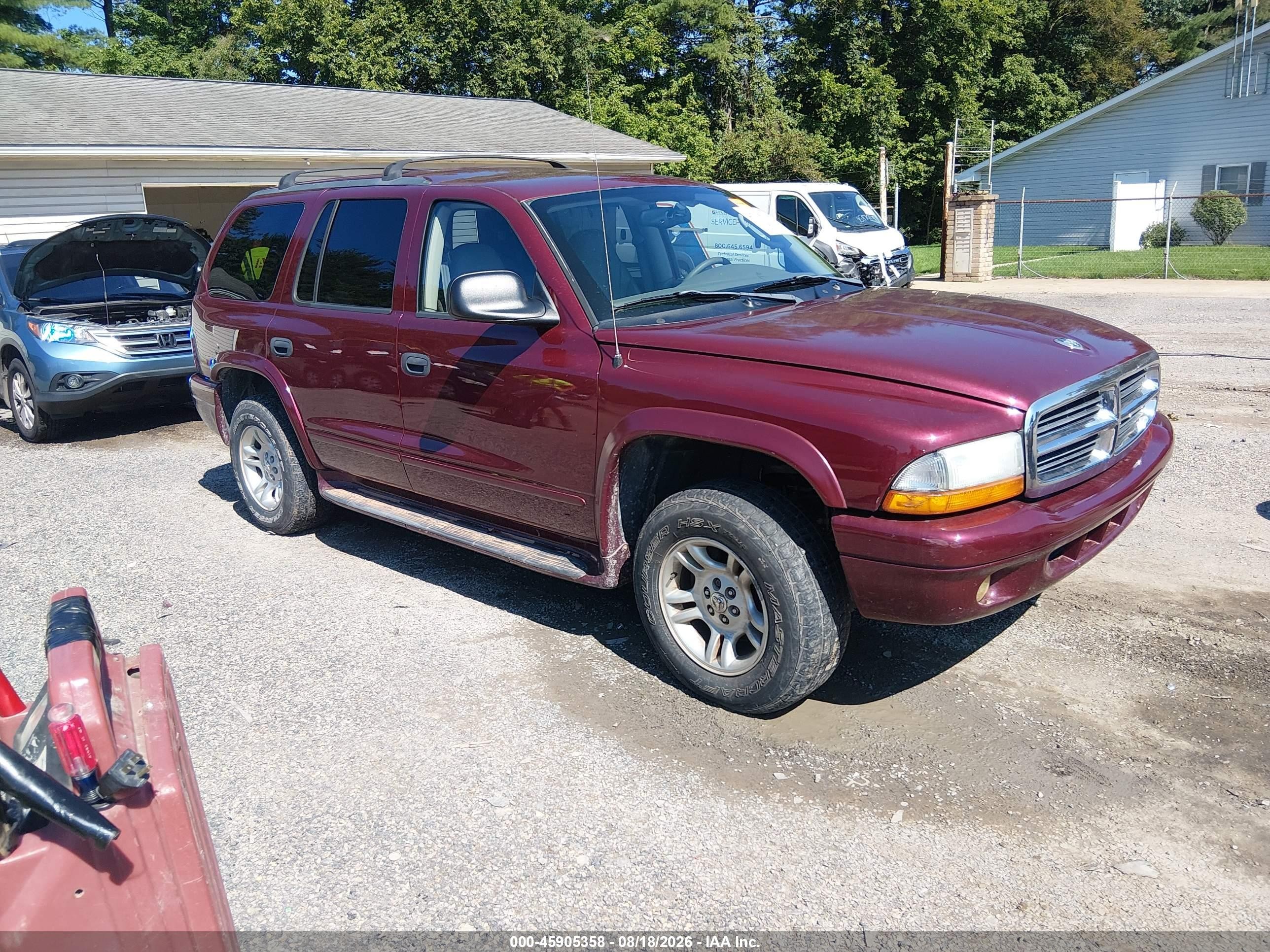 2003 Dodge Durango Slt Plus Burgundy vin: 1D4HS58N83F550352