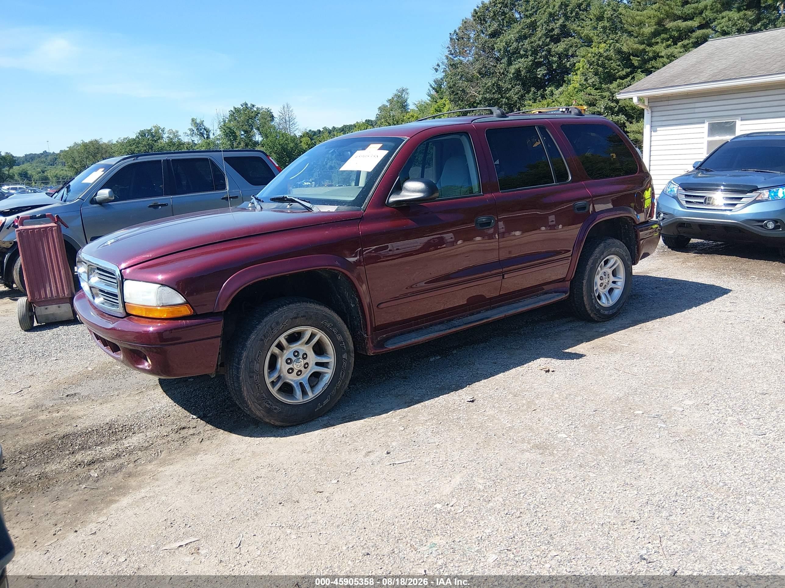 2003 Dodge Durango Slt Plus Burgundy vin: 1D4HS58N83F550352