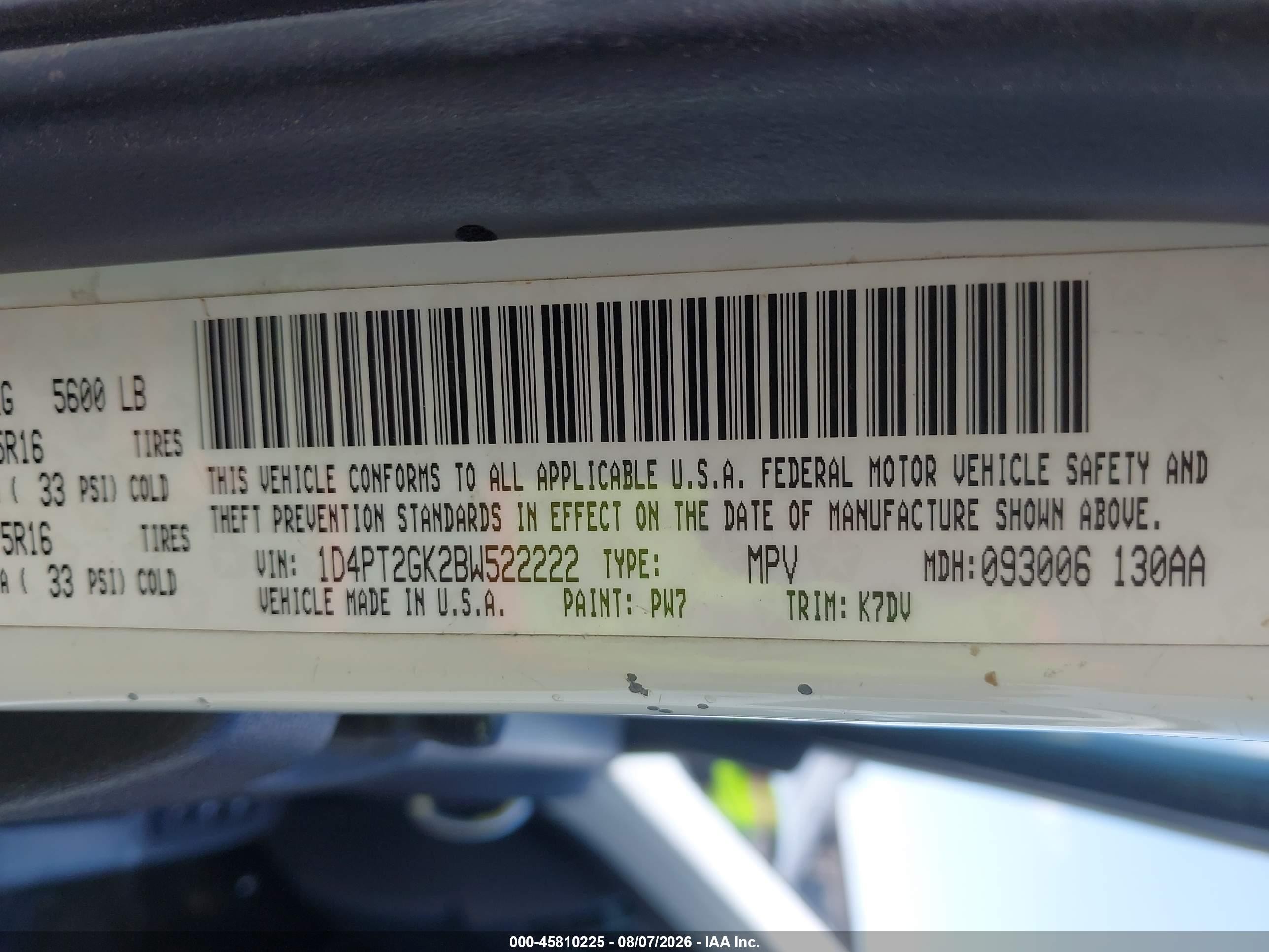 2011 Dodge Nitro Se White vin: 1D4PT2GK2BW522222