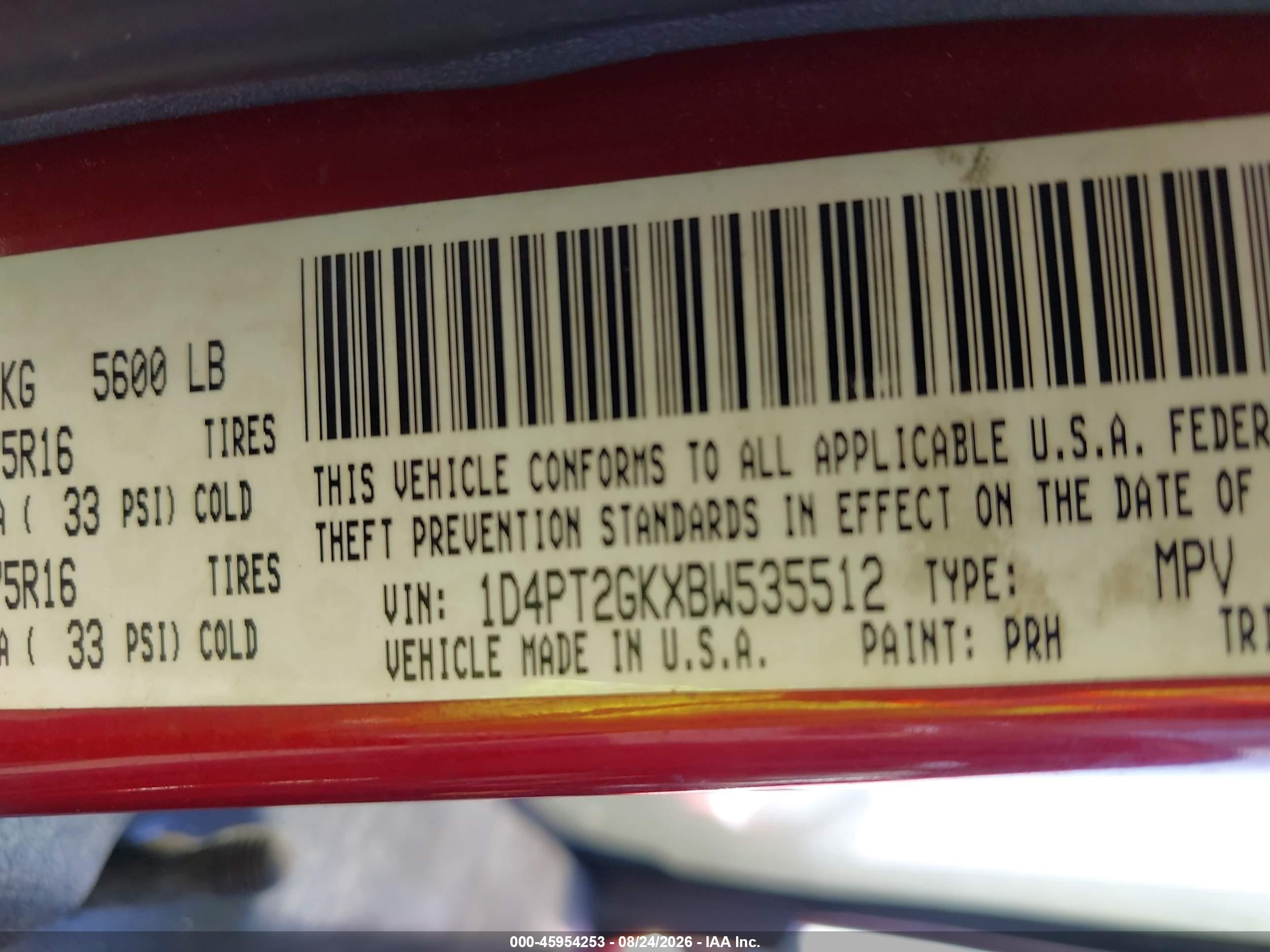 2011 Dodge Nitro Se Red vin: 1D4PT2GKXBW535512