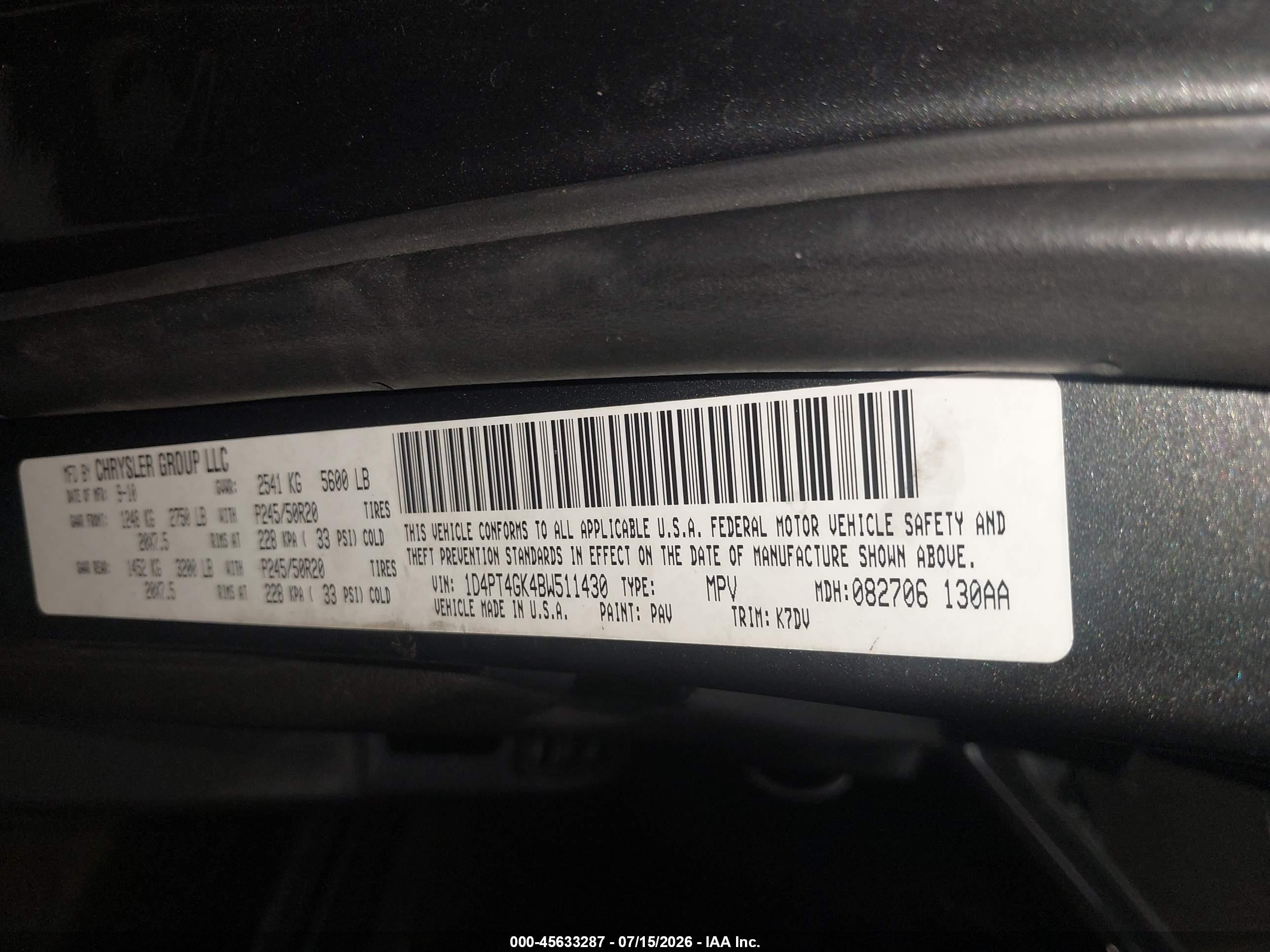 2011 Dodge Nitro Heat Gray vin: 1D4PT4GK4BW511430