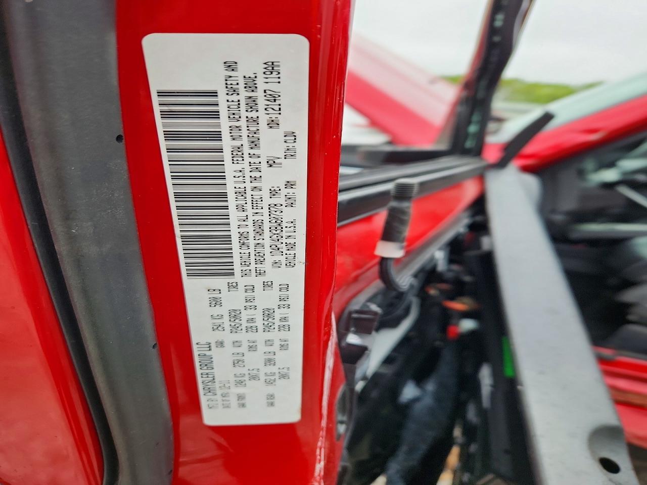 2011 Dodge Nitro Heat Red vin: 1D4PU4GX3BW607378