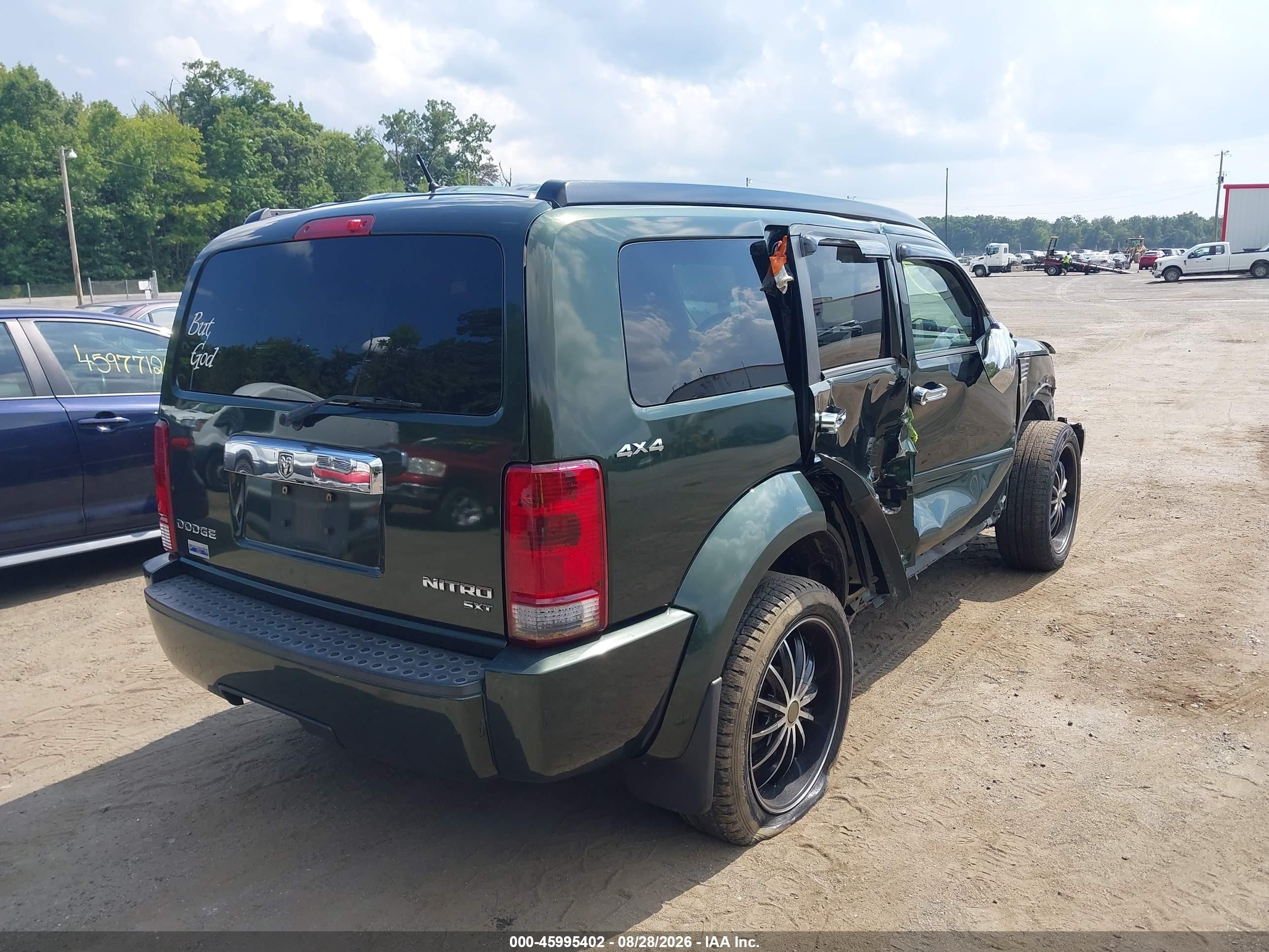 2010 Dodge Nitro Sxt Green vin: 1D4PU5GK6AW125139