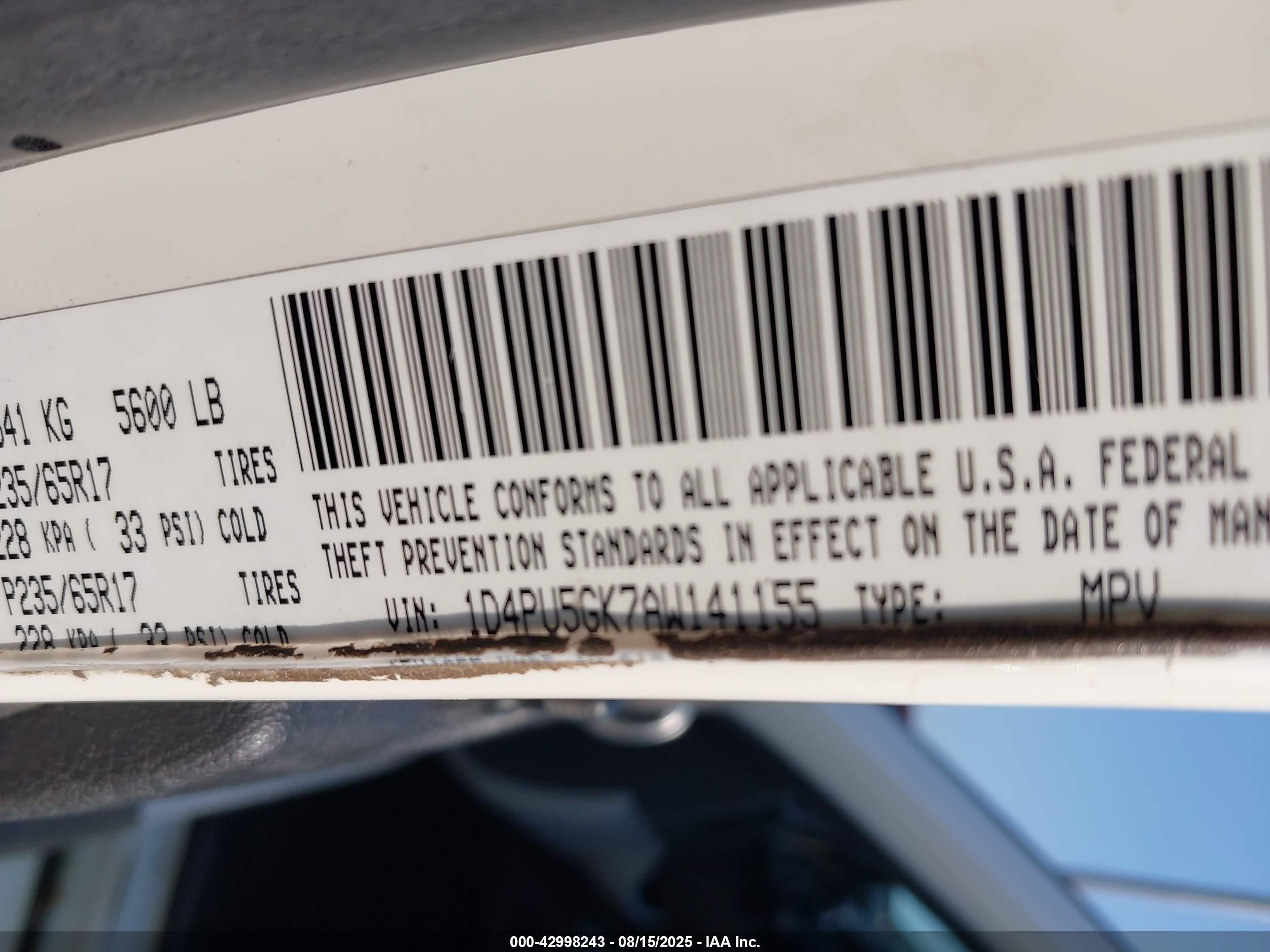 2010 Dodge Nitro Sxt Белый vin: 1D4PU5GK7AW141155