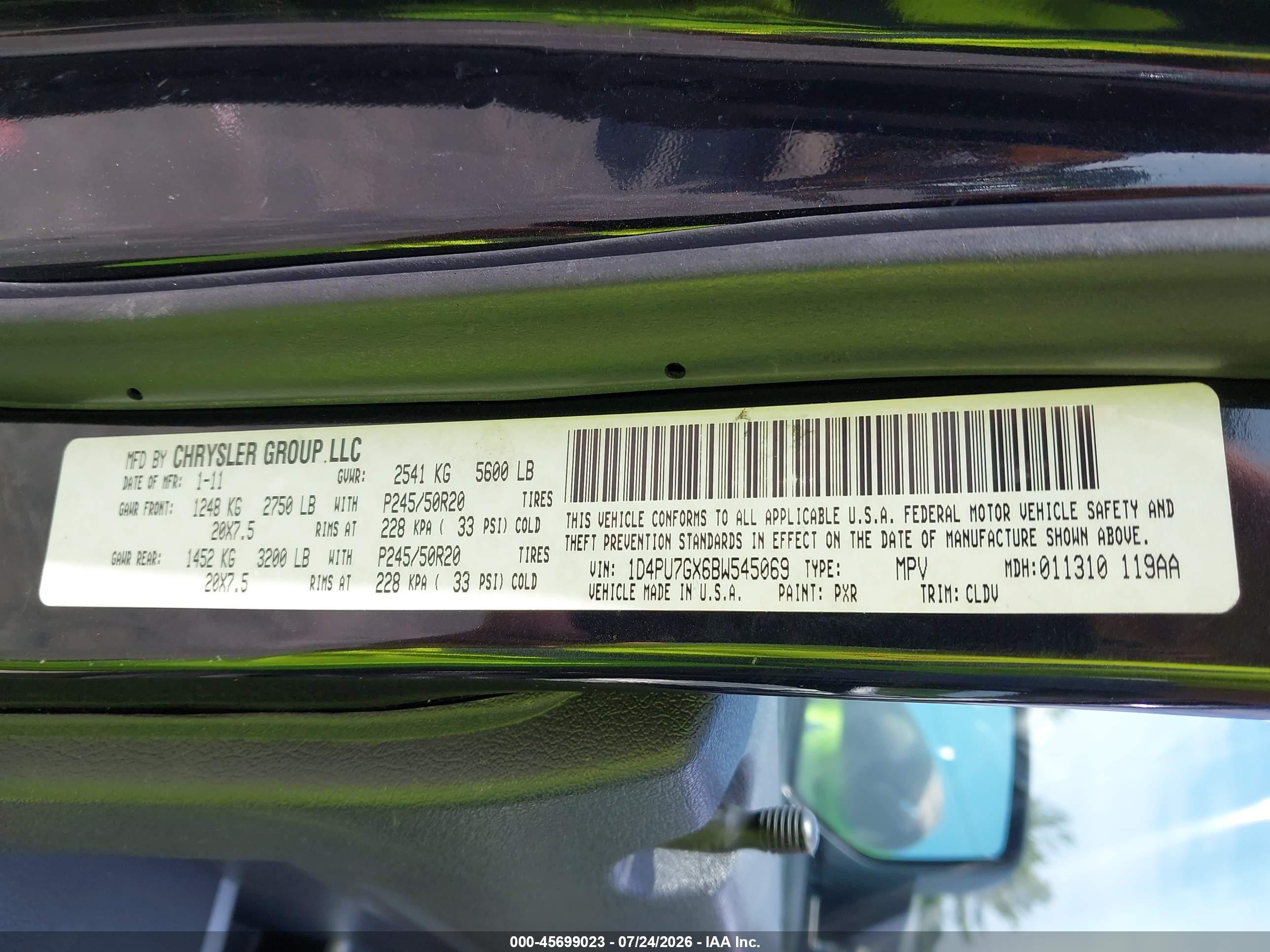 2011 Dodge Nitro Shock Black vin: 1D4PU7GX6BW545069