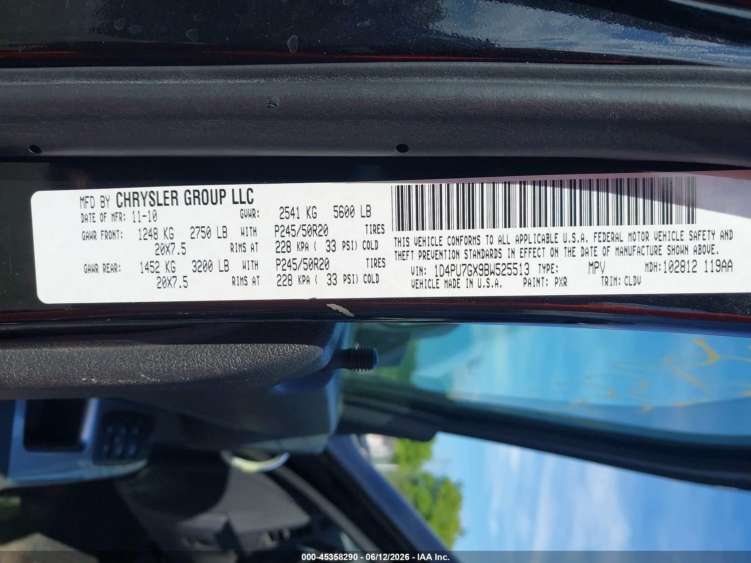 2011 Dodge Nitro Shock Black vin: 1D4PU7GX9BW525513