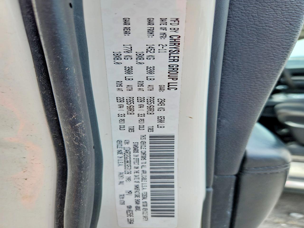 2011 Dodge Durango Express White vin: 1D4RD2GG3BC653128