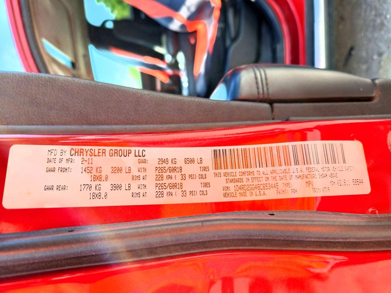 2011 Dodge Durango Express Red vin: 1D4RD2GG4BC653445